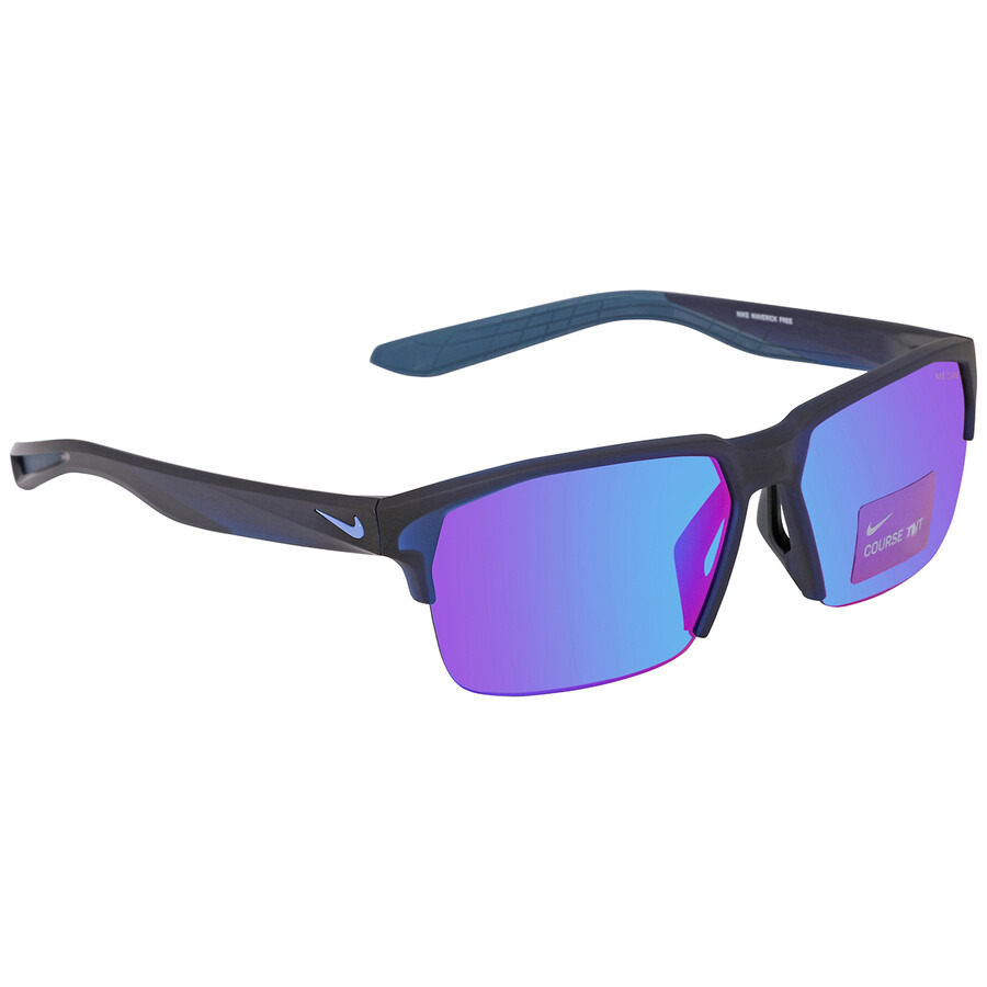 Nike Blue Mirror Rectangular Men's Sunglasses NIKE MAVERICK FREE E 451 60 - 1