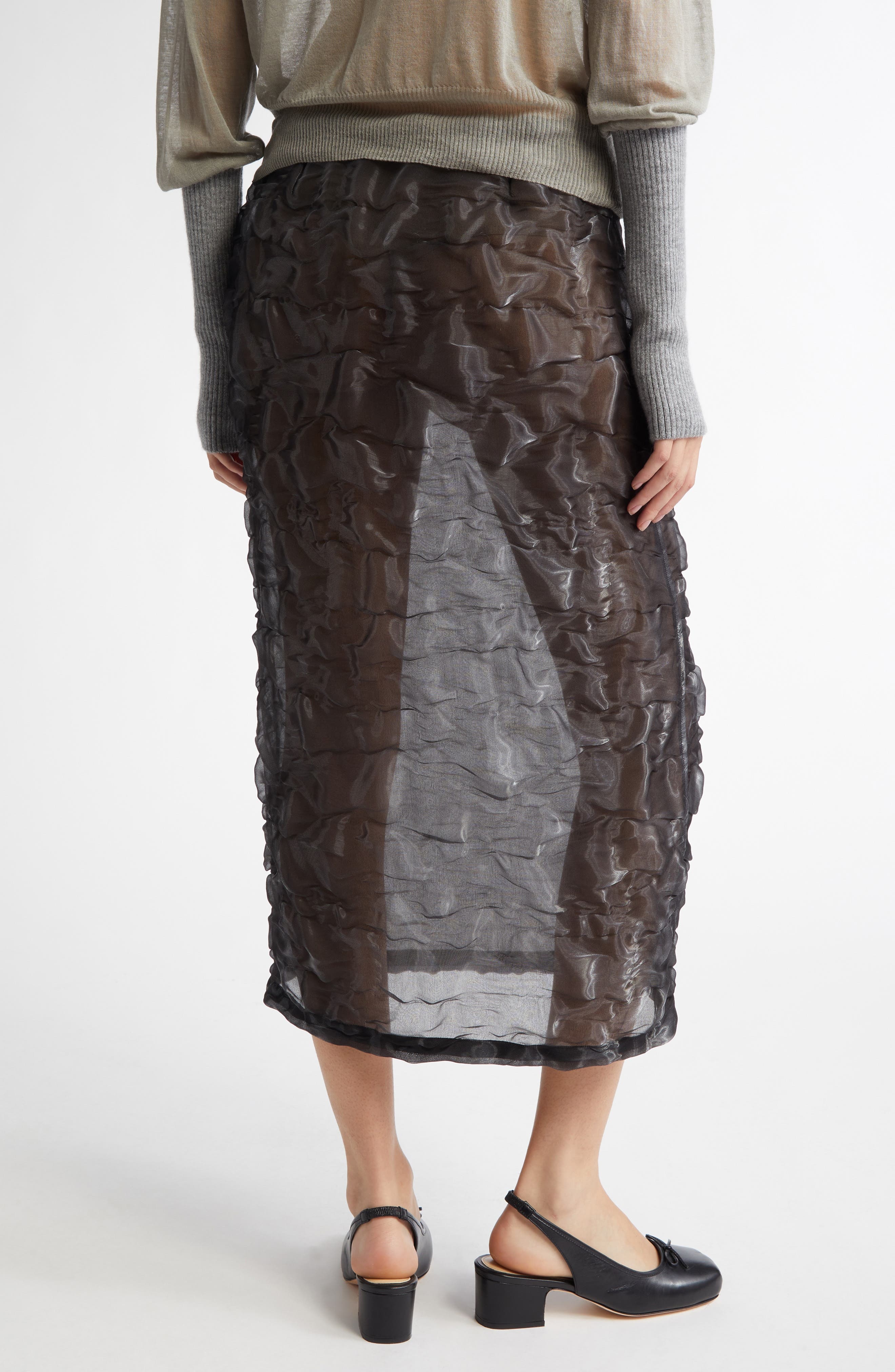 Paloma Wool Aoi Crinkled Midi Skirt in Grey at Nordstrom - 3