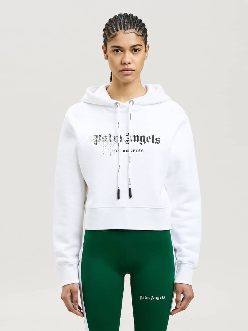 RHINESTONE SPRAYED LOGO HOODIE 3