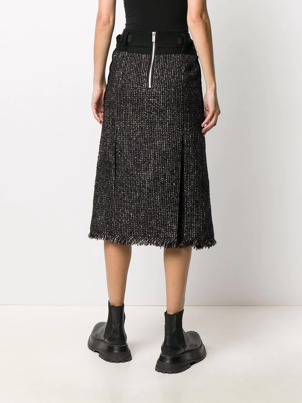 tweed panel skirt - 4