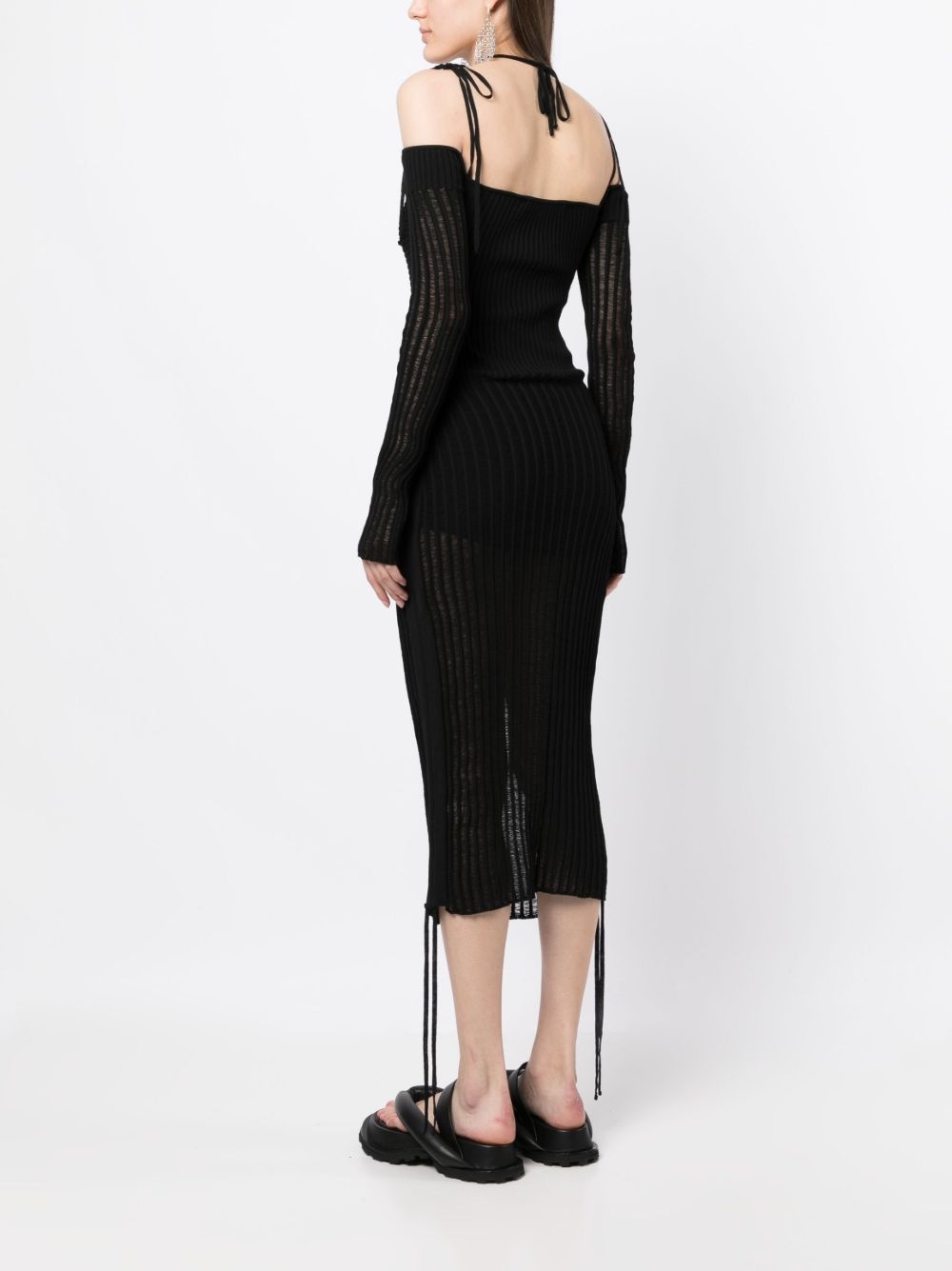 semi-sheer midi dress - 4