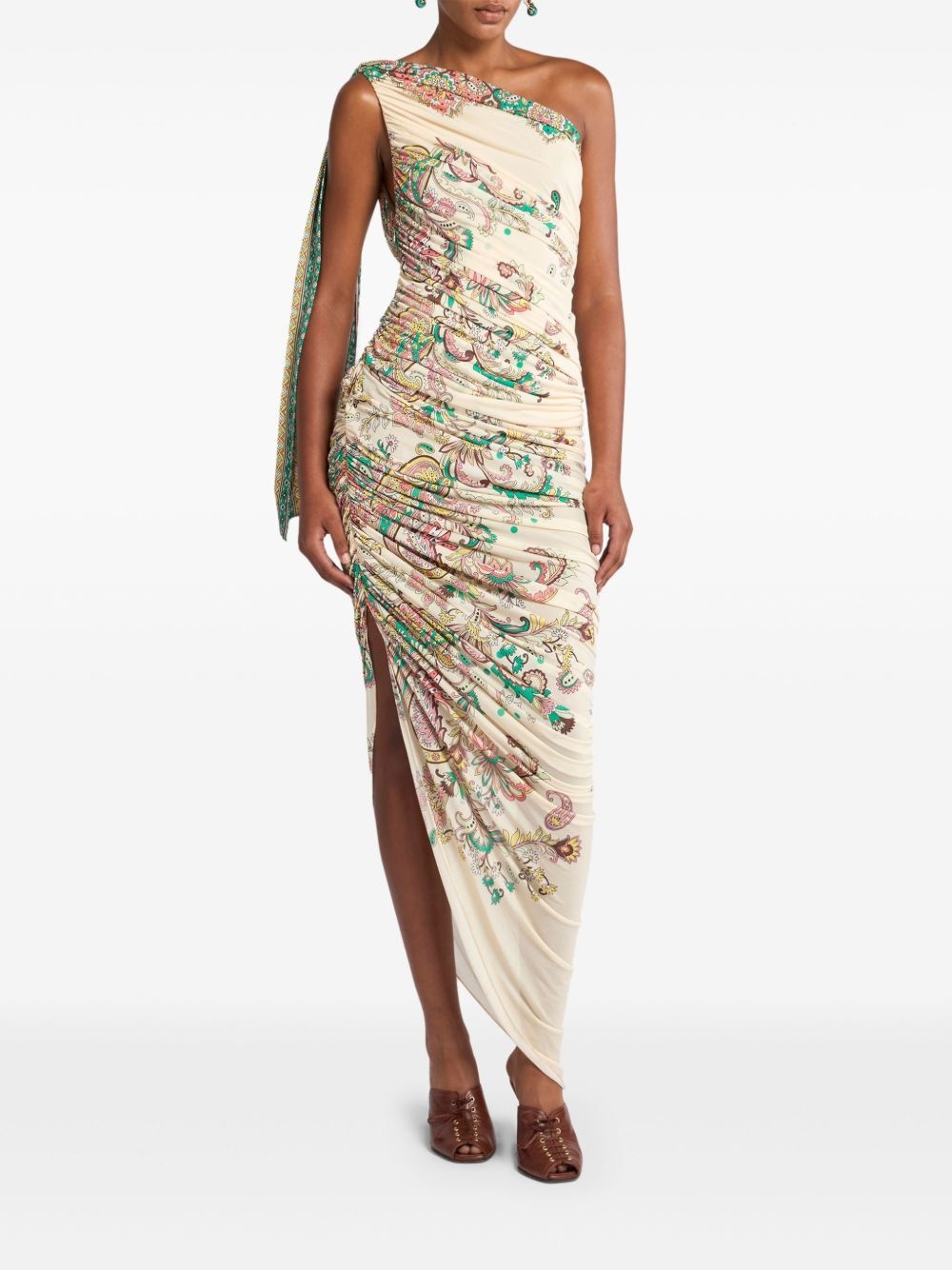single-shoulder maxi dress - 2
