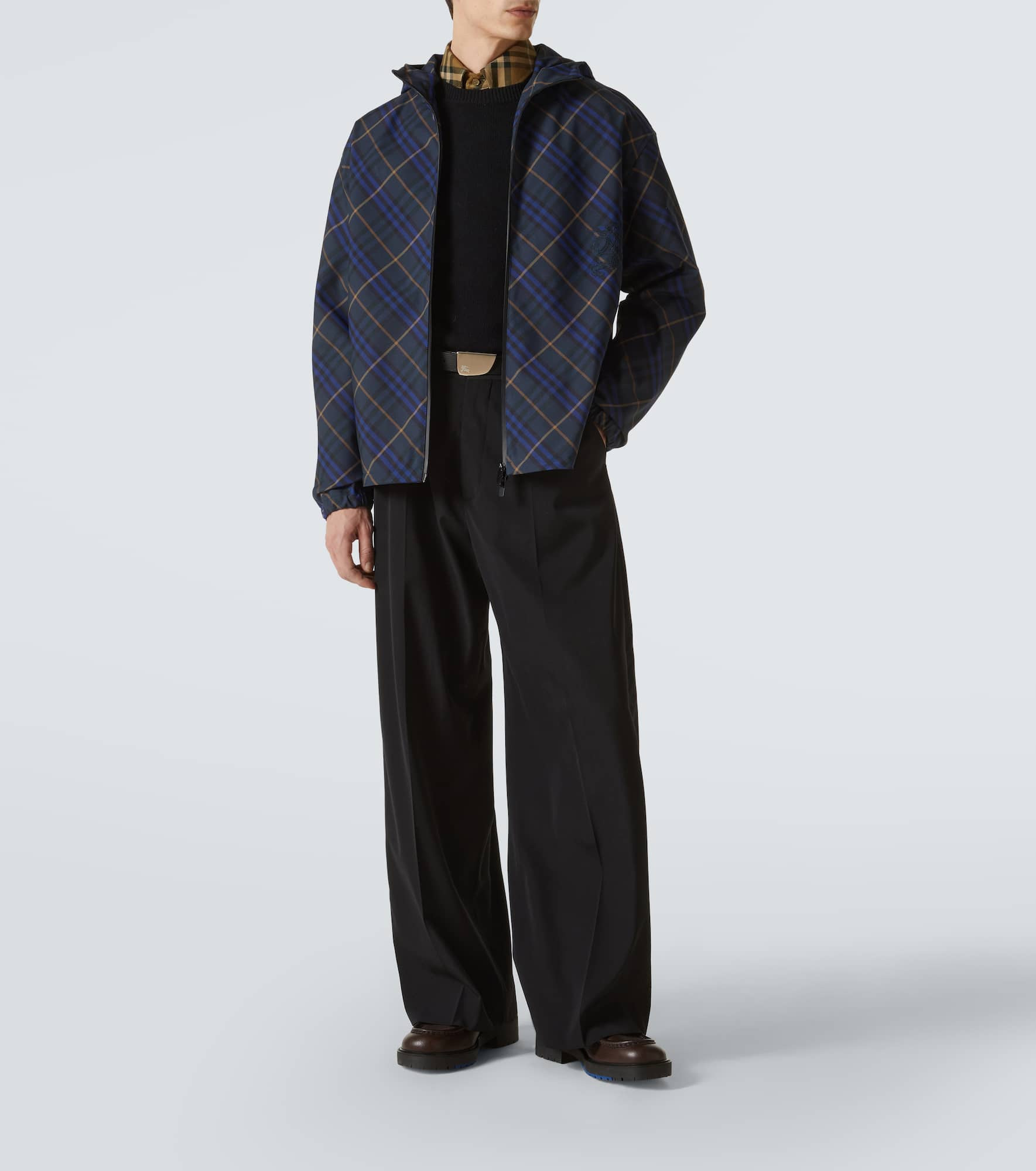 Checked windbreaker jacket - 2