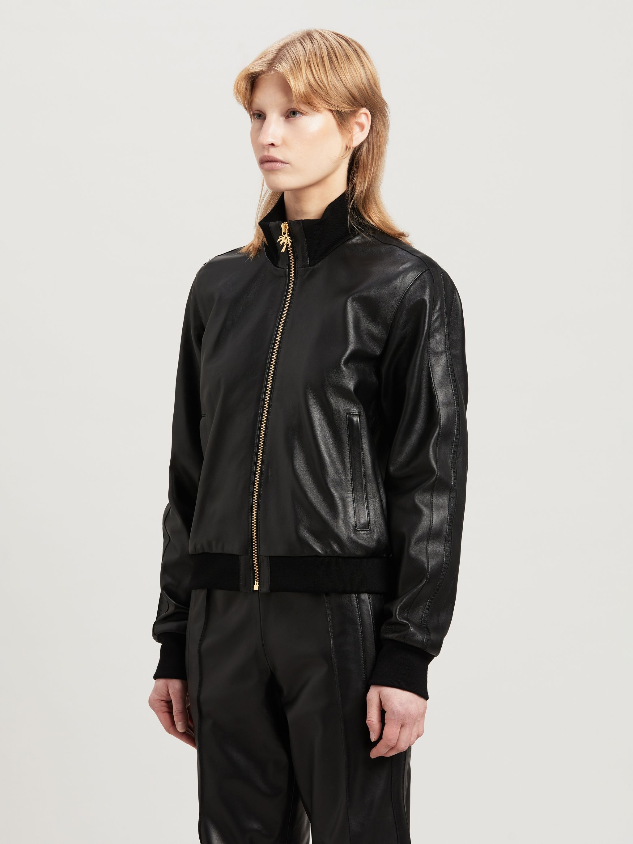 LEATHER TRACK JACKET - 4