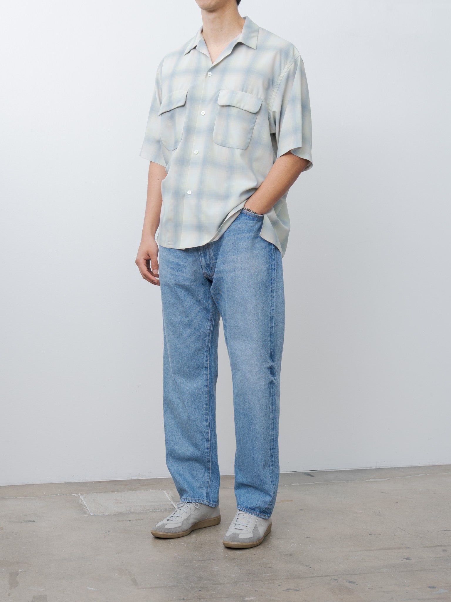 Open Collared SS Shirt - Pale Ombre - 3