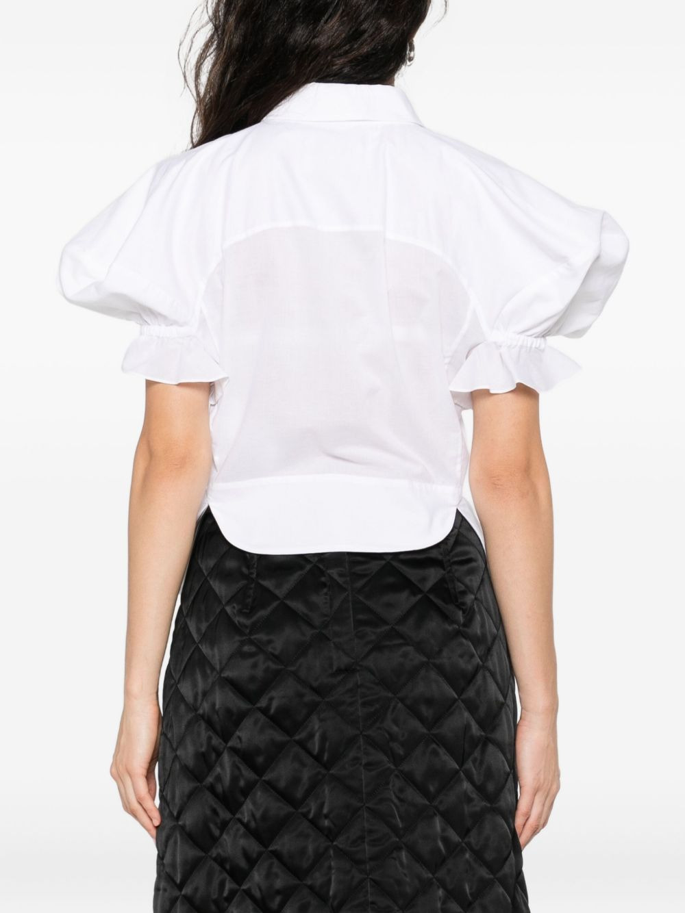 puff-sleeve collared shirt - 4