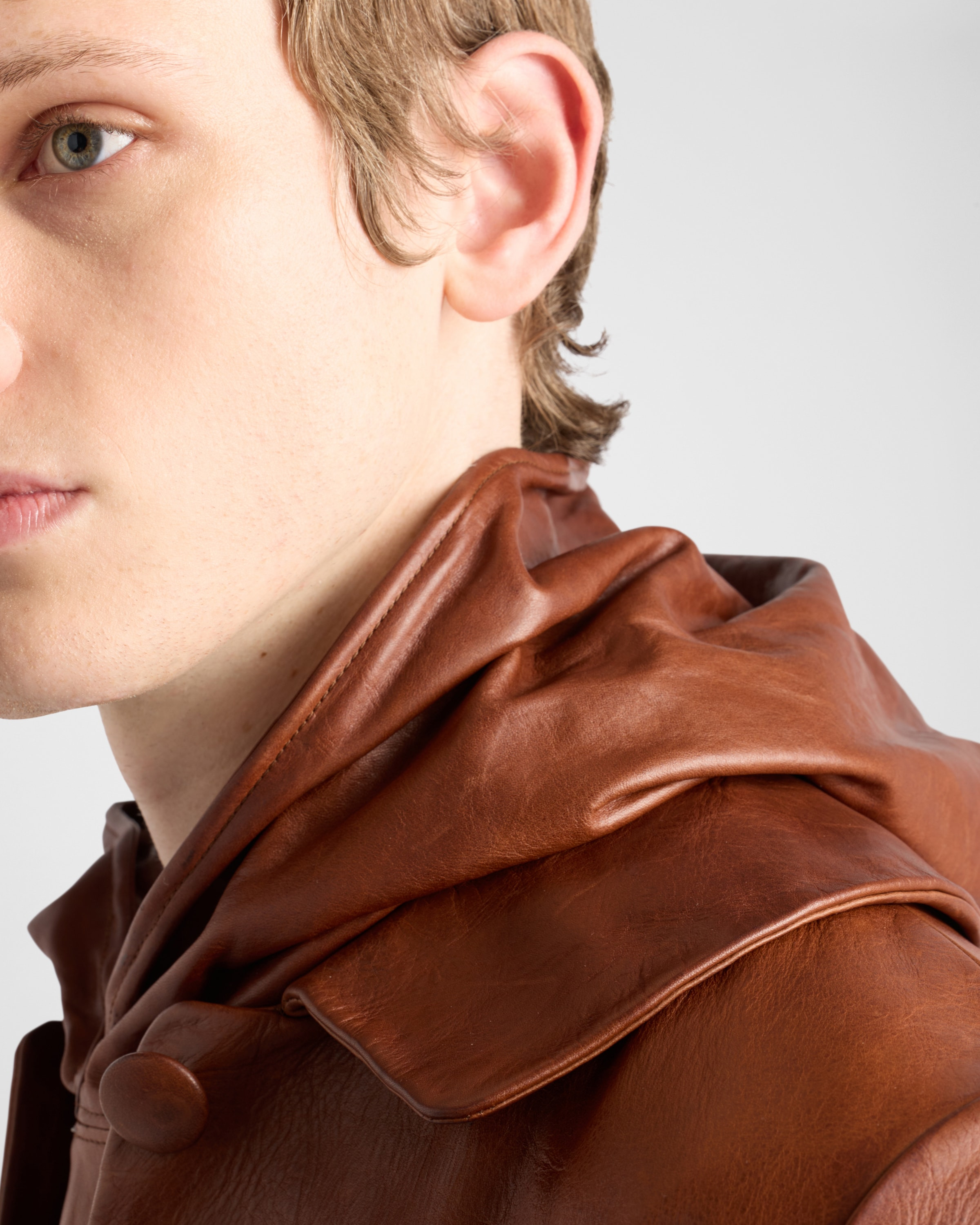 Leather hoodie - 3