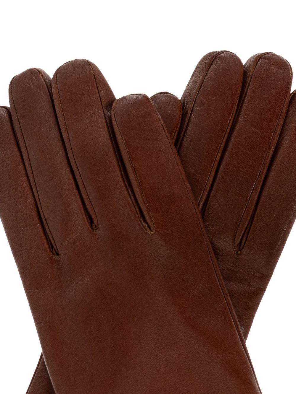 logo-detail leather gloves - 3