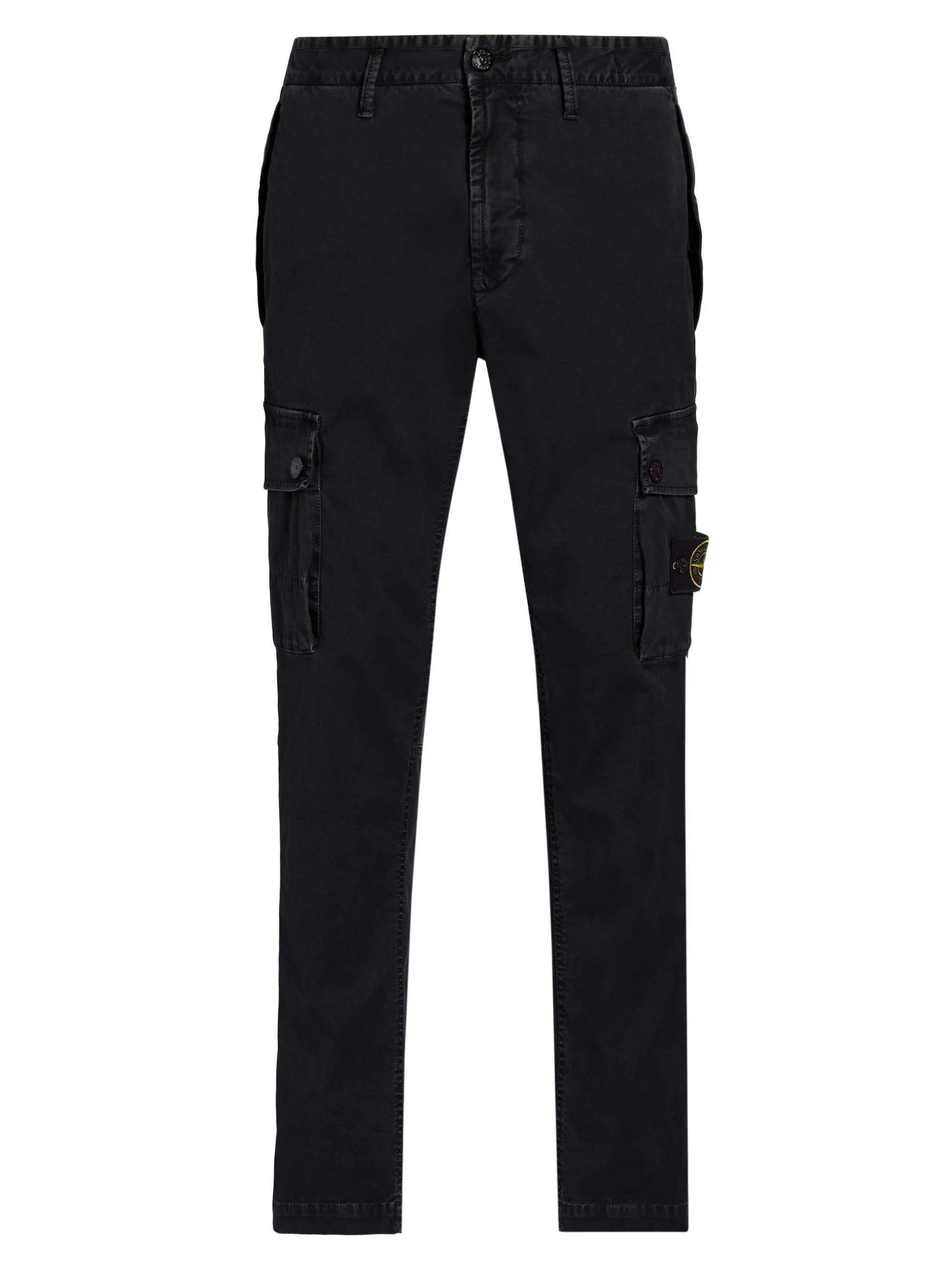 Men's Broken Twill Cotton Trousers - Black - 1