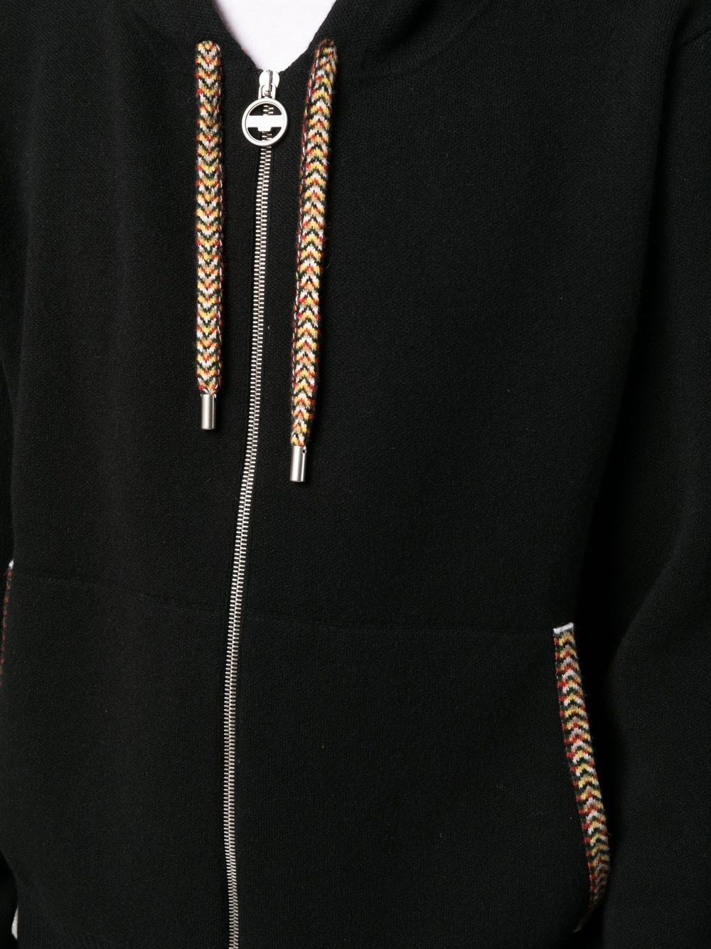 contrasting-trim detail hoodie - 5