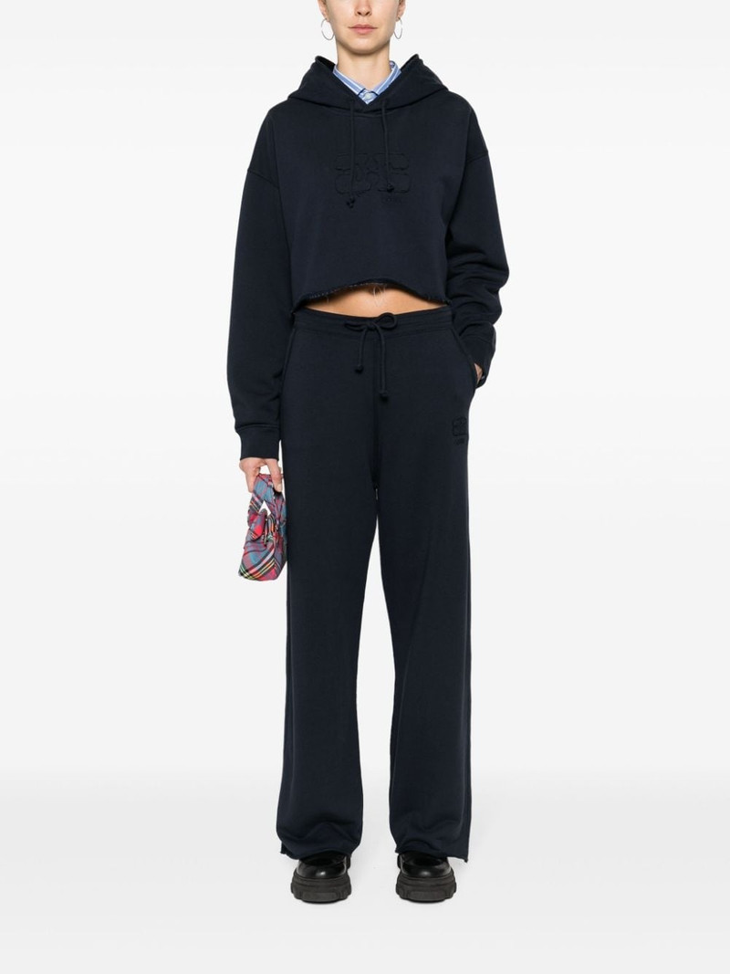 GANNI logo-embroidered organic cotton hoodie outlook