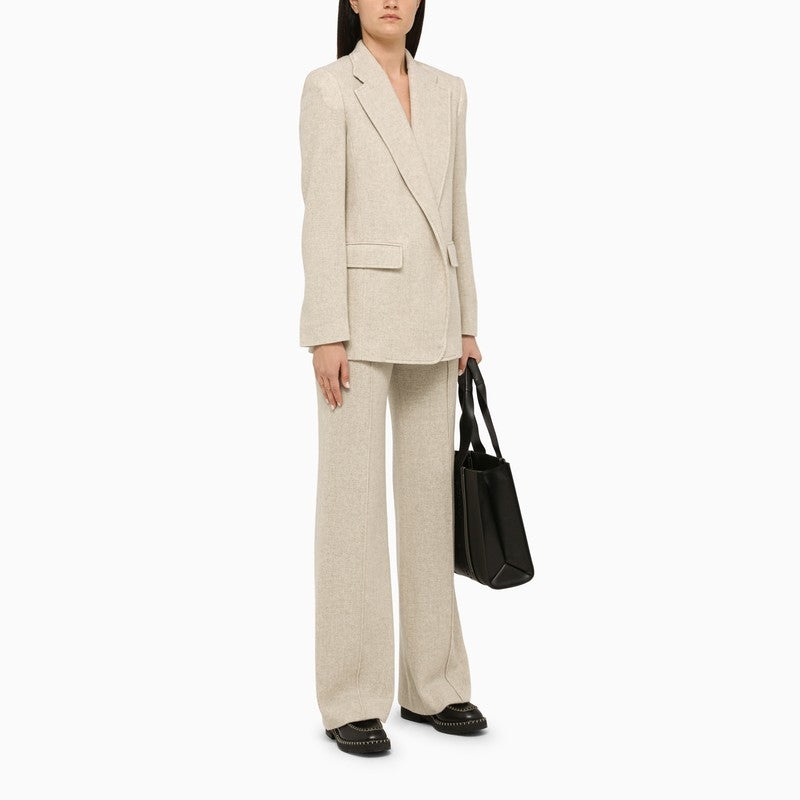 Chloé Beige Wool And Cashmere Palazzo Trousers Women - 2