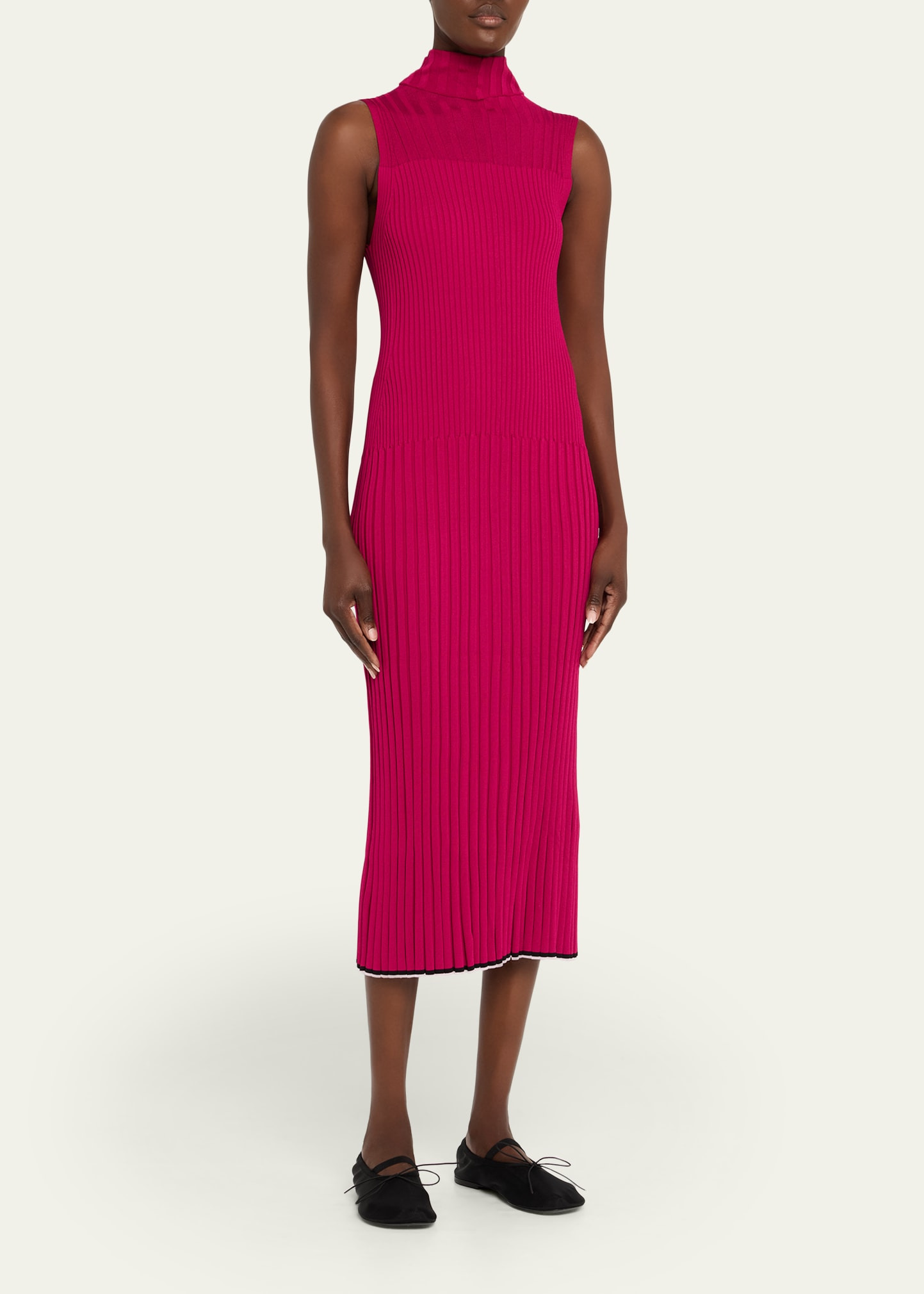 Maia Ribbed Turtleneck Dress - 4