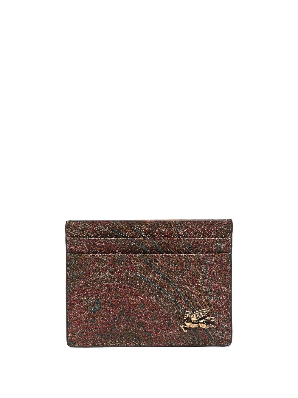 logo-plaque leather cardholder - 1