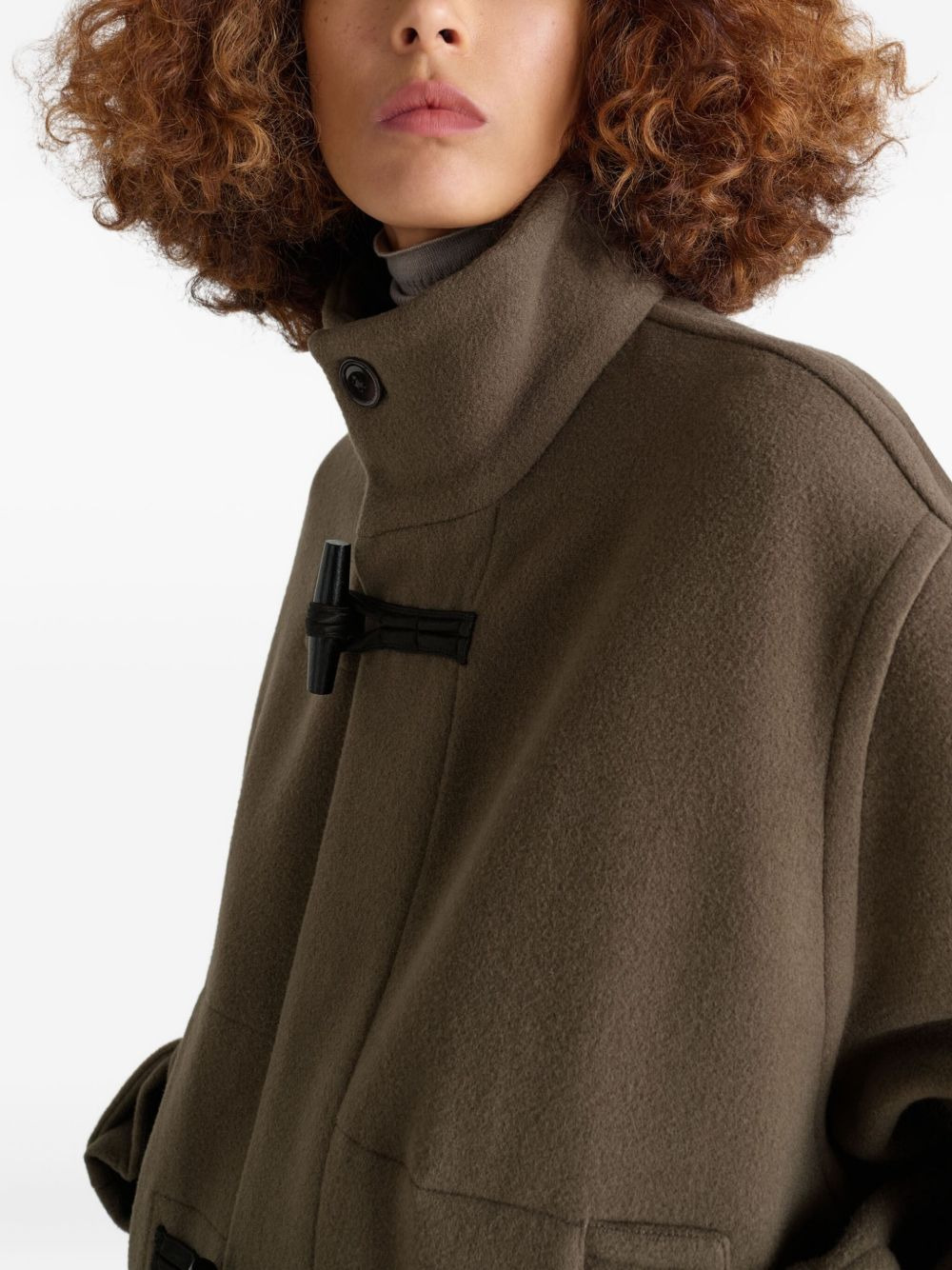 toggle-fastening belted duffle coat - 5