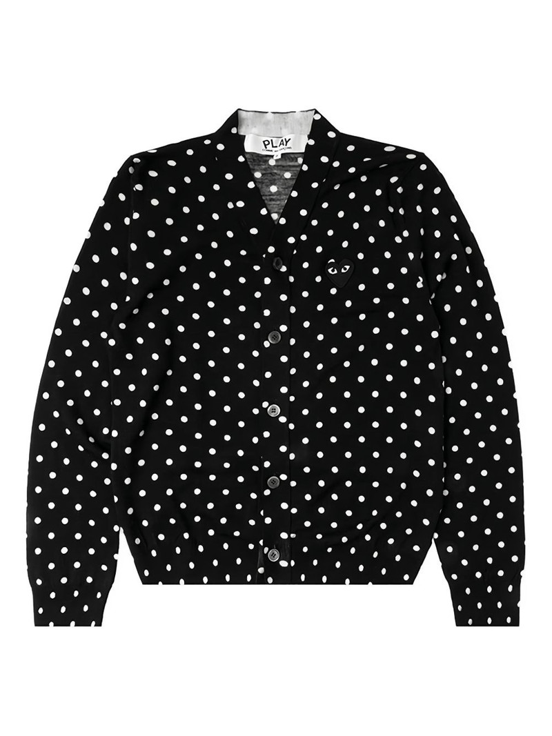 polka-dot heart-patch cardigan - 1