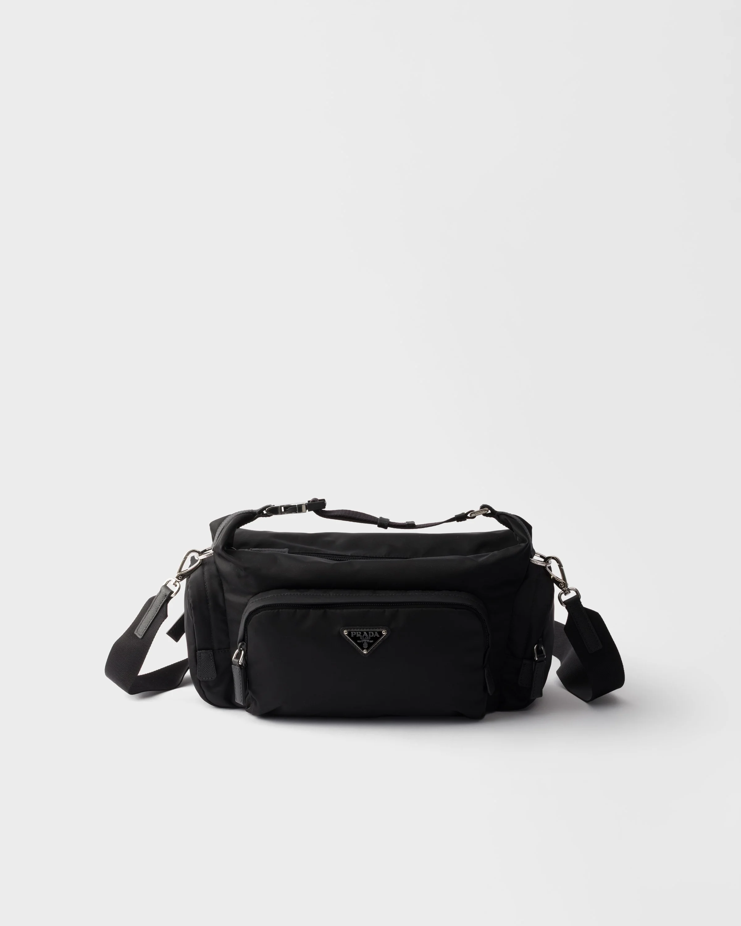Re-Nylon and Saffiano leather shoulder bag - 1