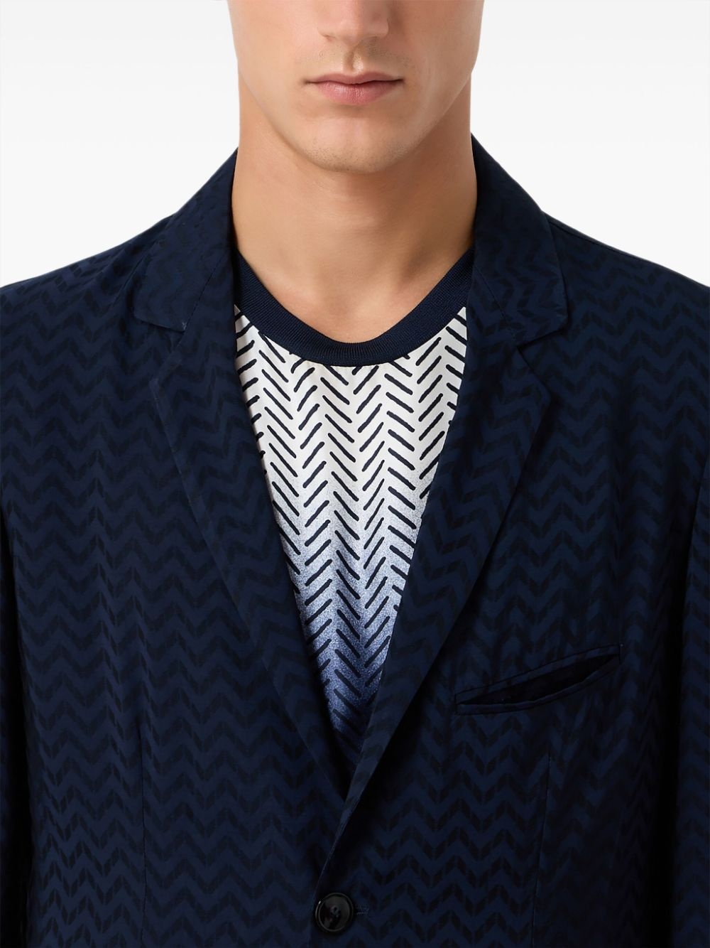 zigzag-print single-breasted blazer - 5
