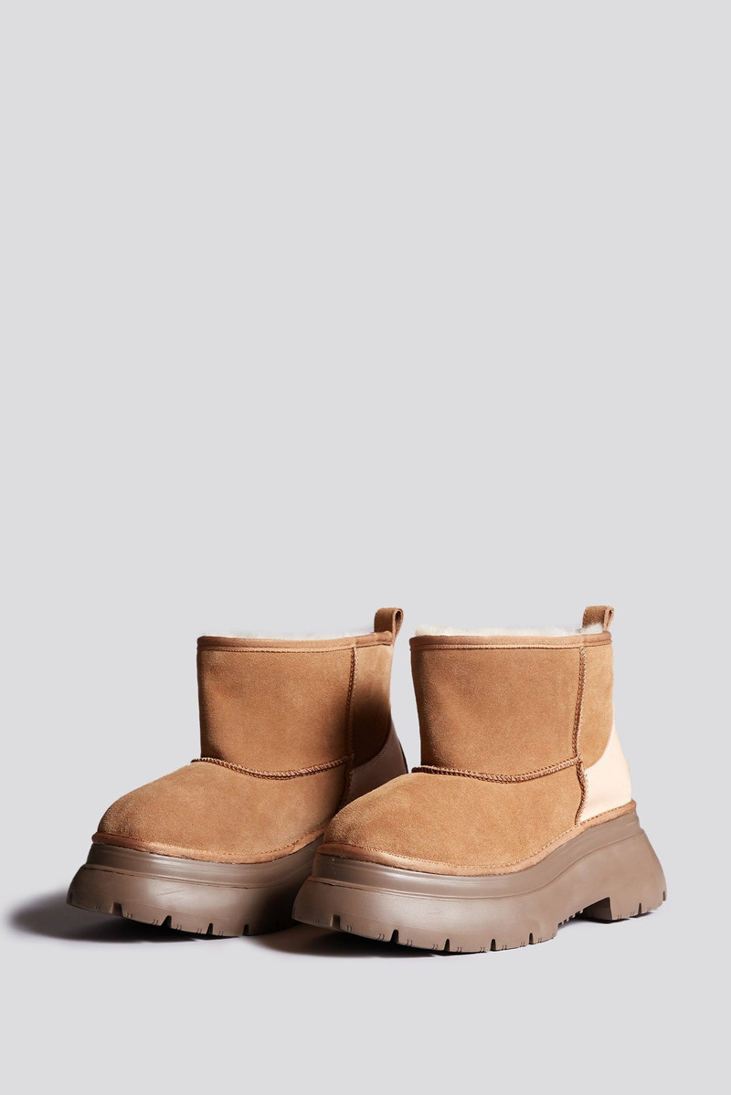 CHUNKY SHEARLING BOOT - LIGHT BROWN - R13 4