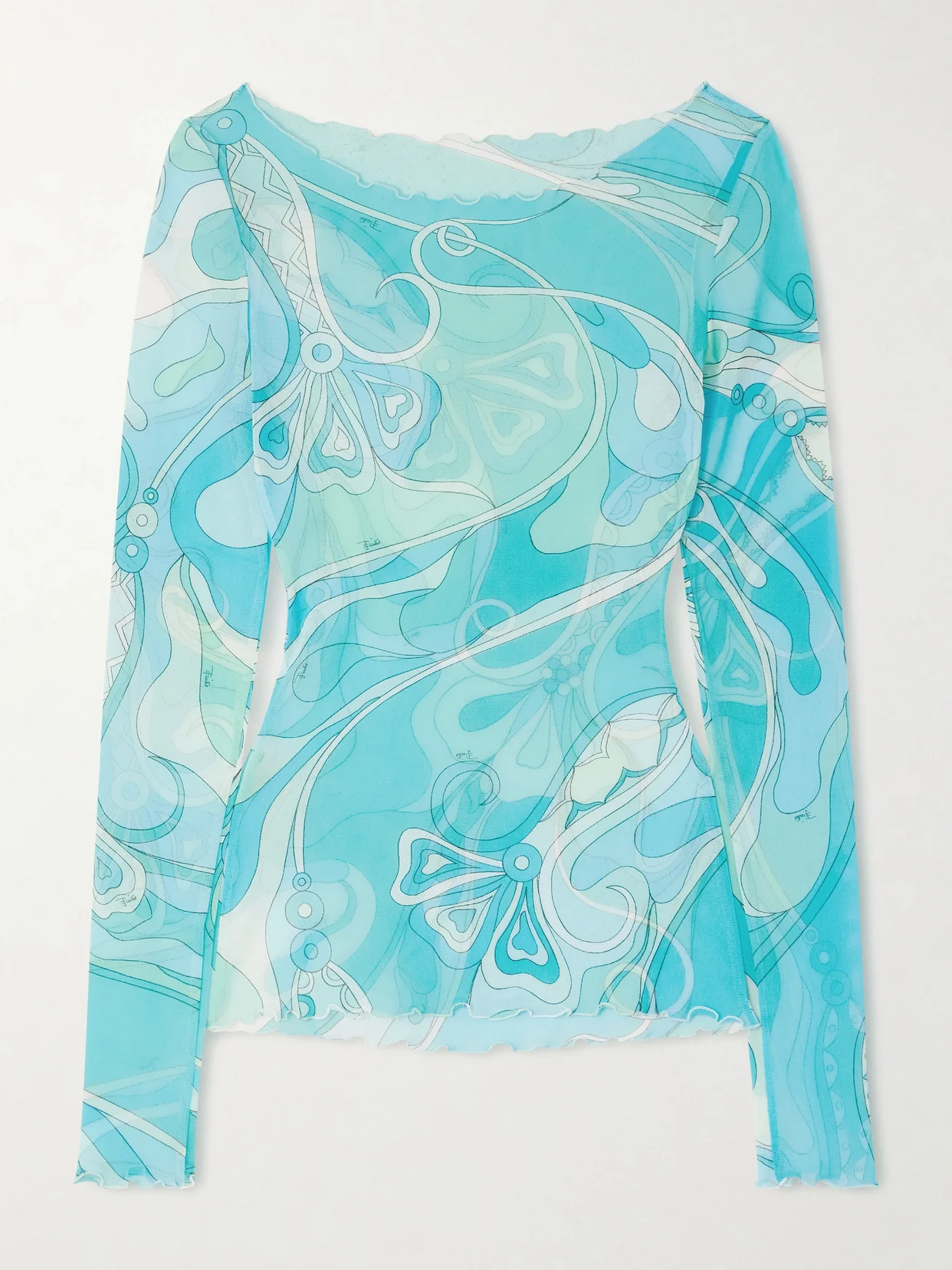 Printed Stretch-tulle Top - 1