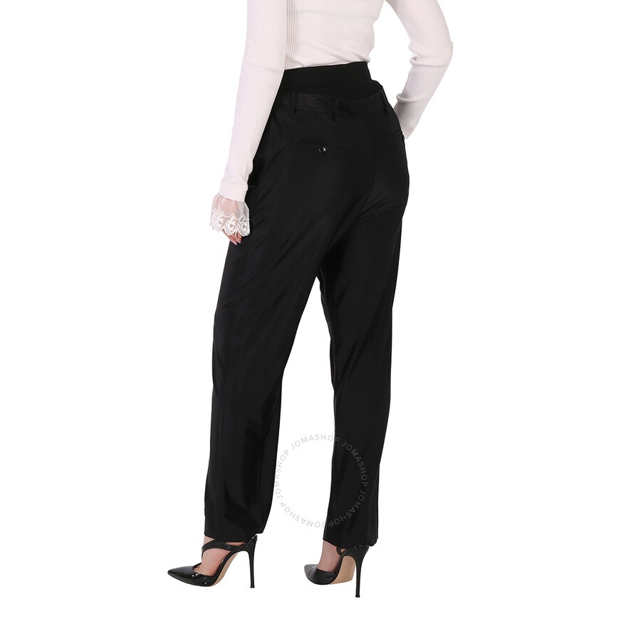 Burberry Ladies Black Lombardy Double-waisted Jersey Pants - 6