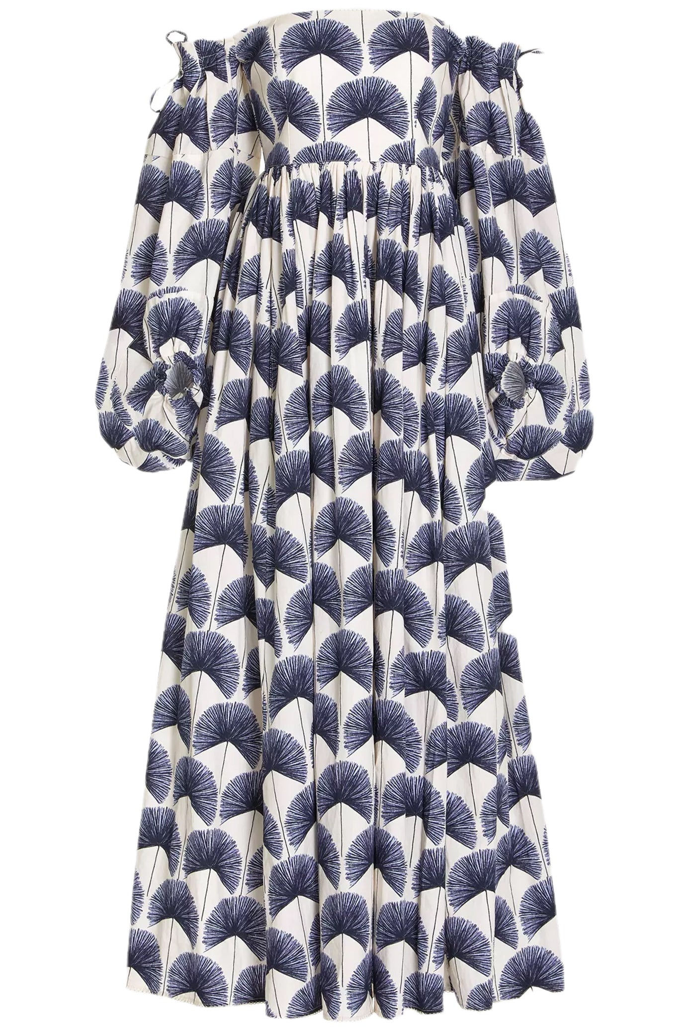 ALHELI PRINTED COTTON OFF-THE-SHOULDER MAXI DRESS - 6