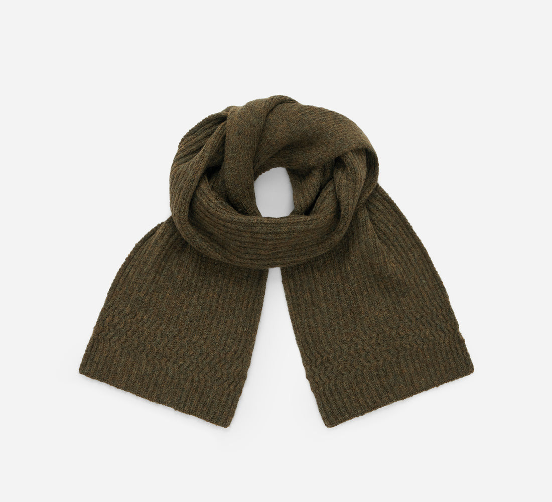 Alpaca Rib Scarf - Forest - 2