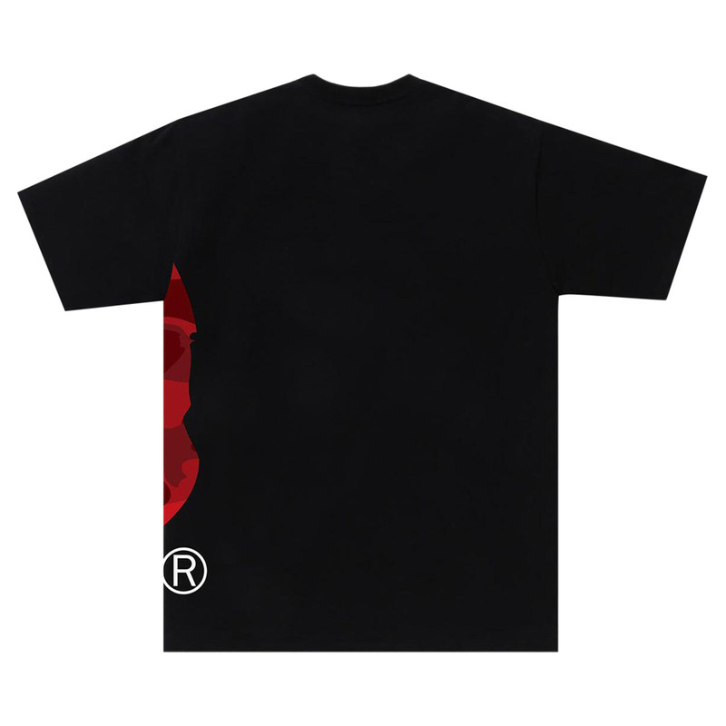 A BATHING APE® BAPE Color Camo Side Big Ape Head Tee 'Black/Red' outlook