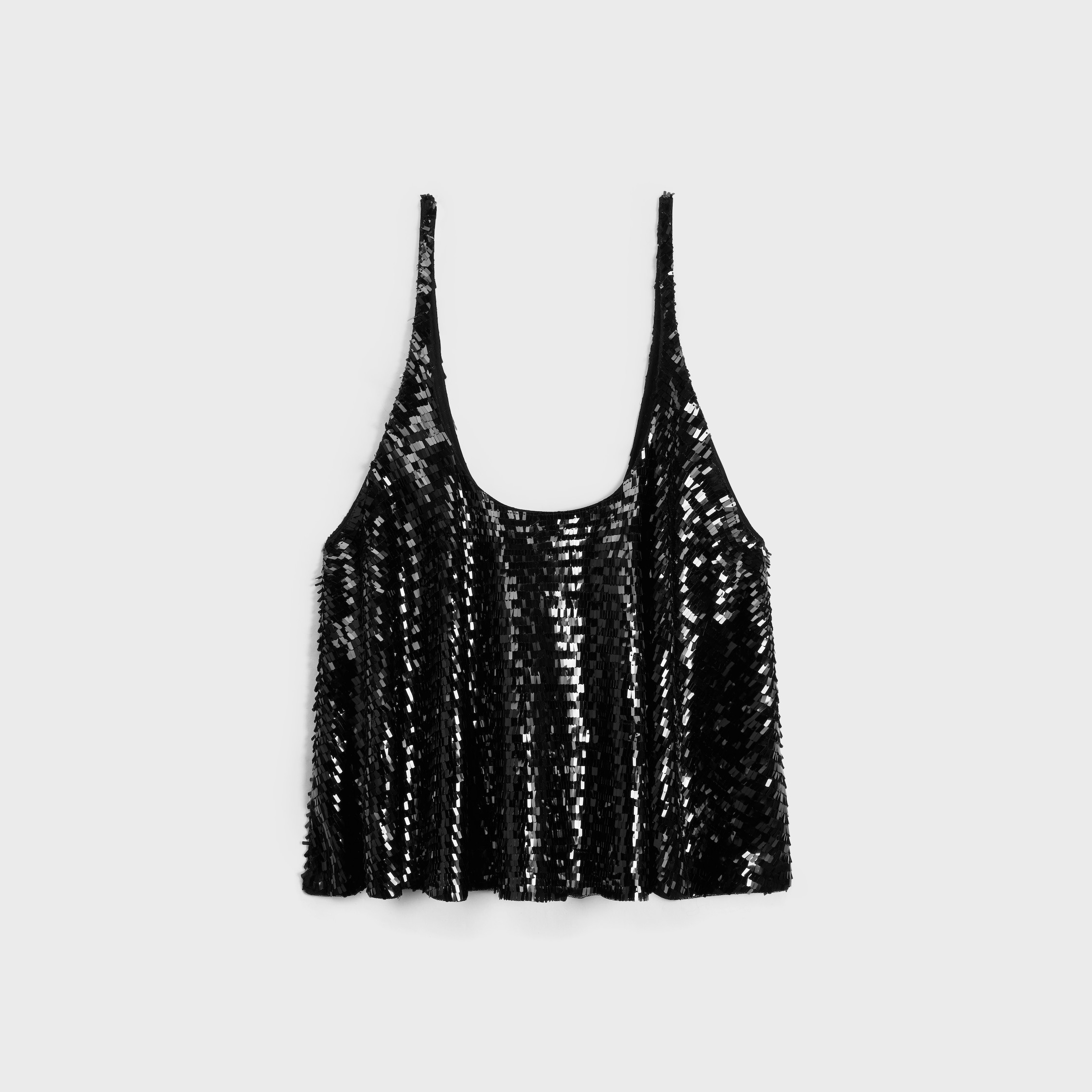 embroidered gathered tank top in tulle - 2