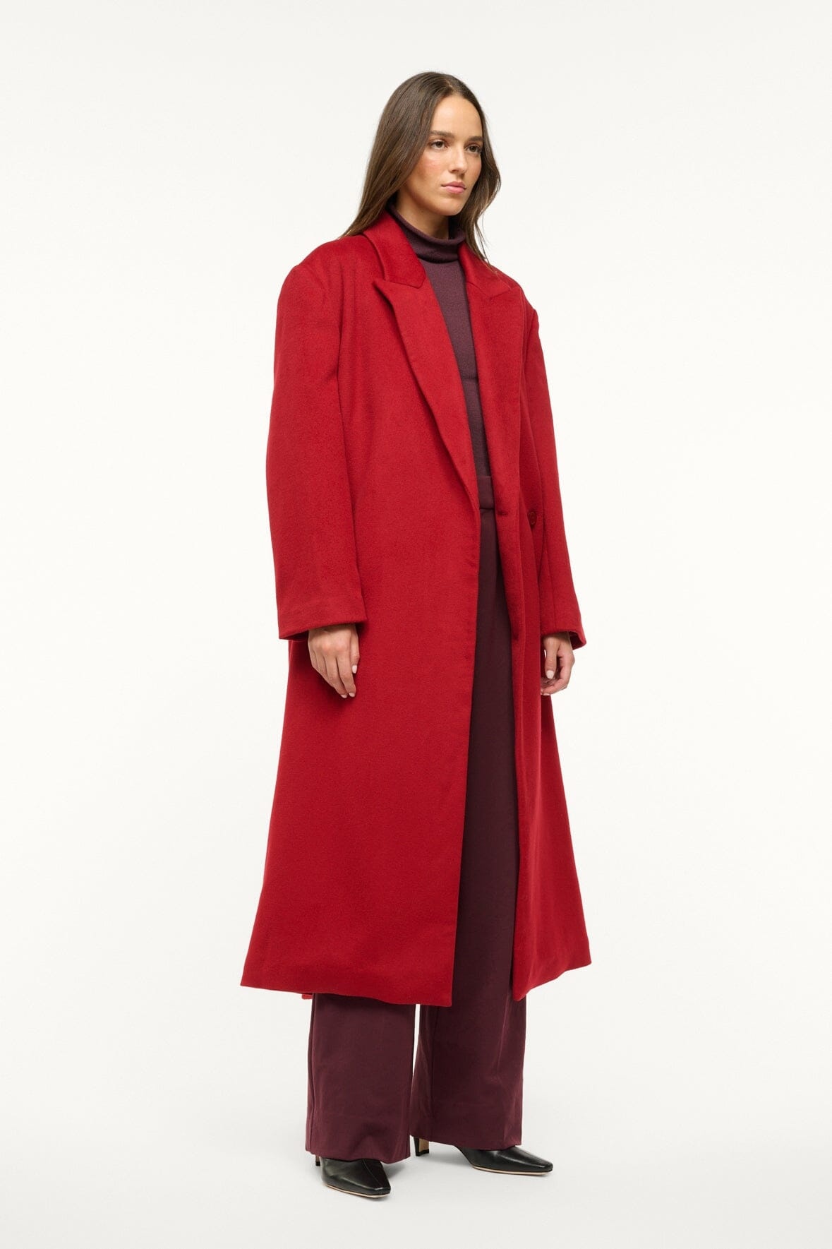 STAUD SERGE COAT ROUGE - 4