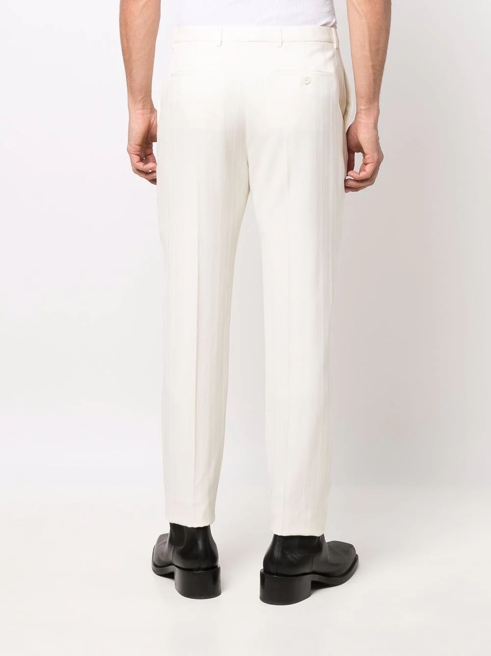 slim-fit pinstripe trousers - 4