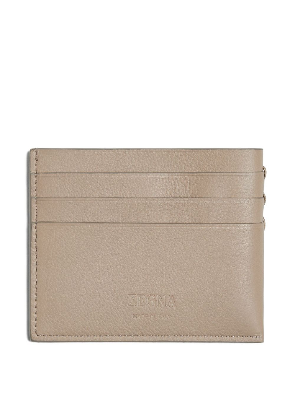 leather logo-plaque card holder - 2