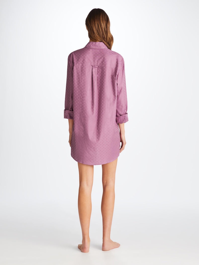 Women's Nightshirt Kate 10 Cotton Jacquard Purple - 5