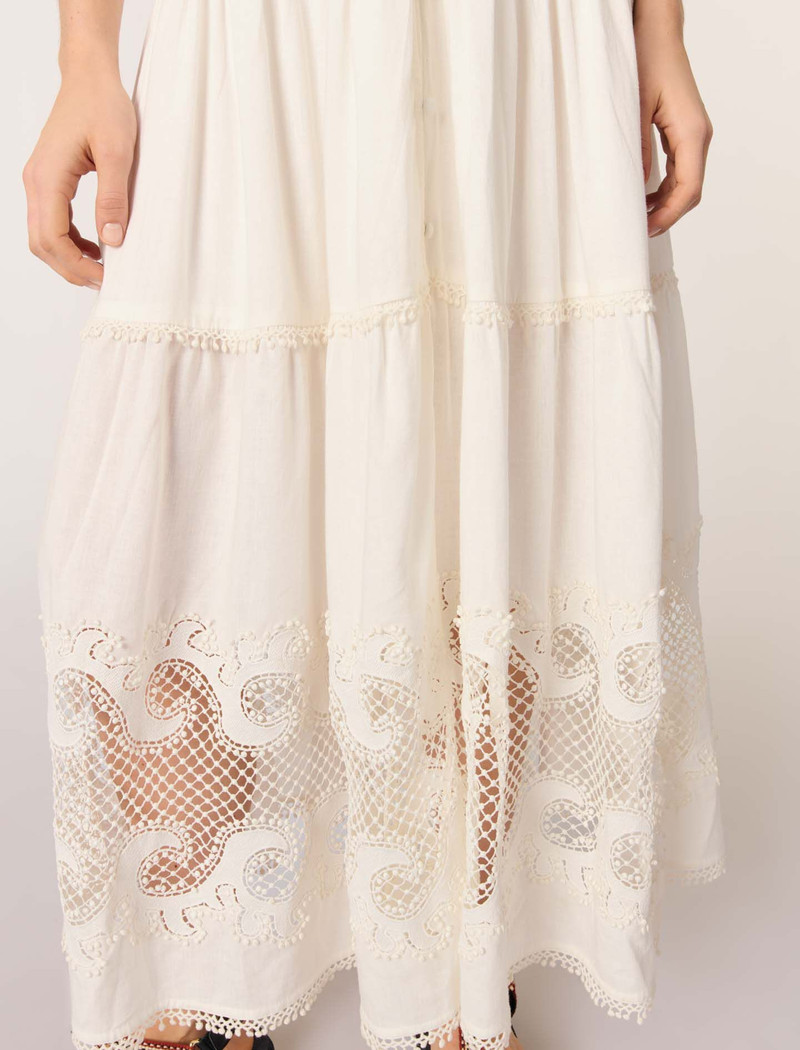 Embroidered ruffled maxi dress 8