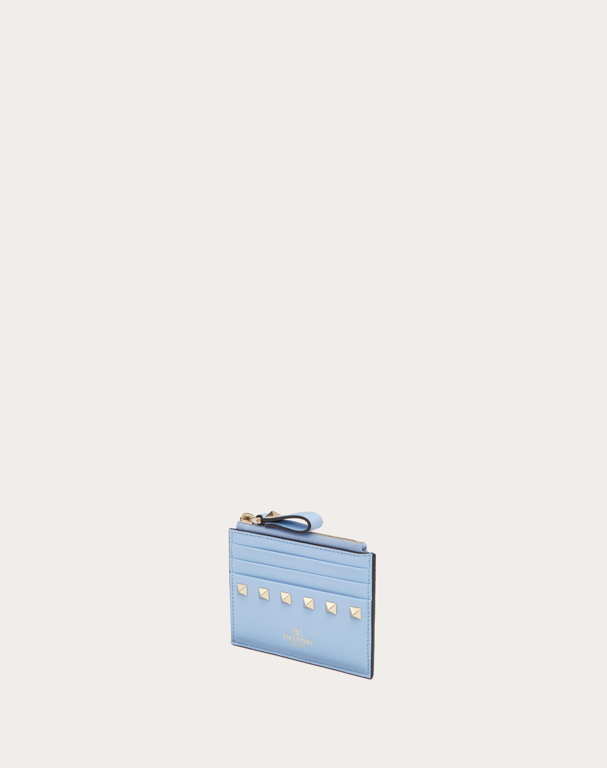 ROCKSTUD CALFSKIN CARDHOLDER WITH ZIPPER - 4