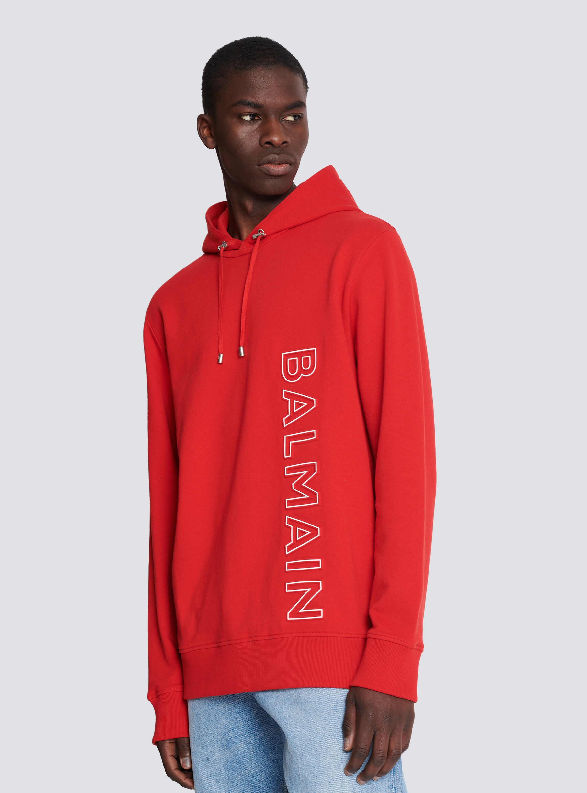 Embossed Balmain hooded sweatshirt - 6