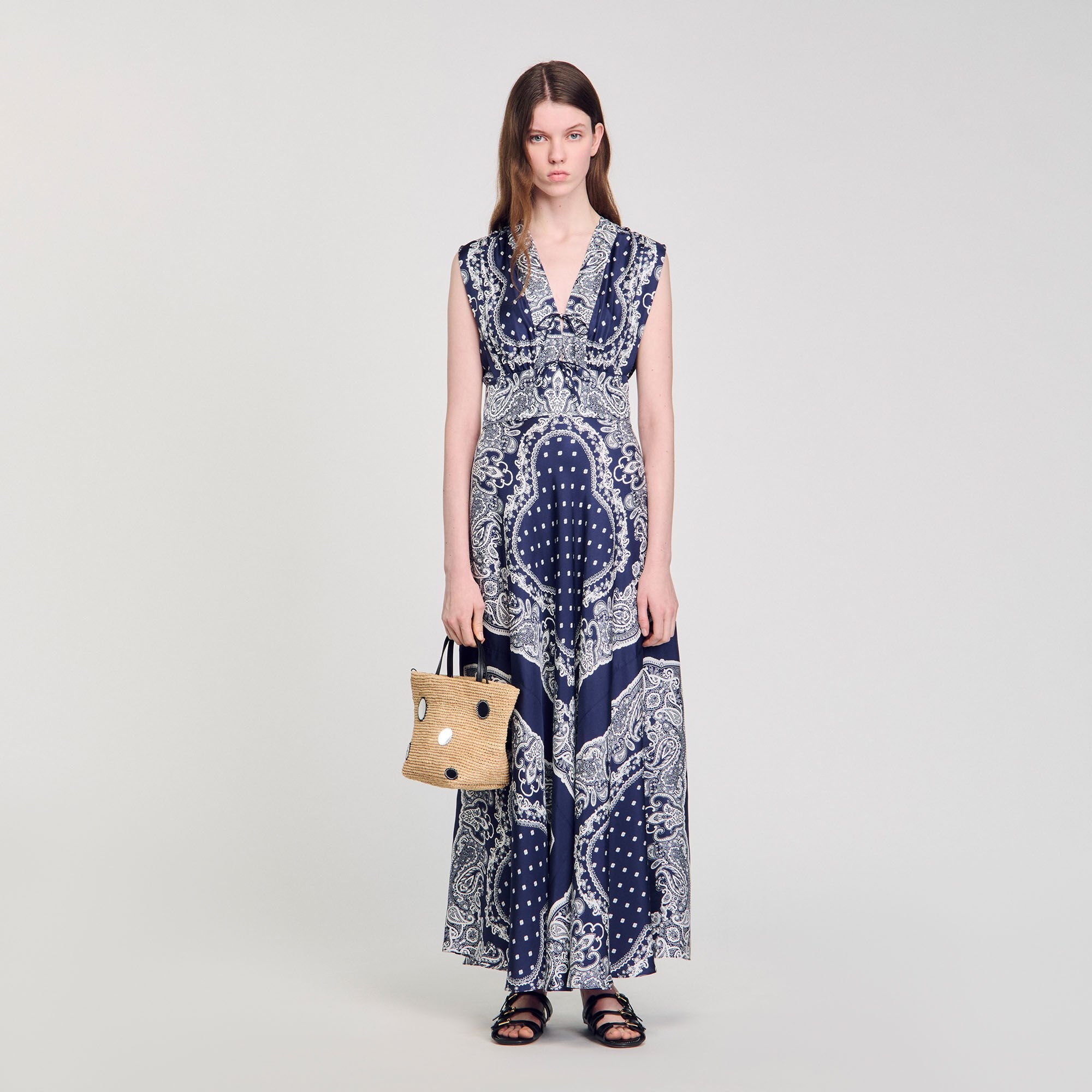 BANDANA-PRINT MAXI DRESS - 1