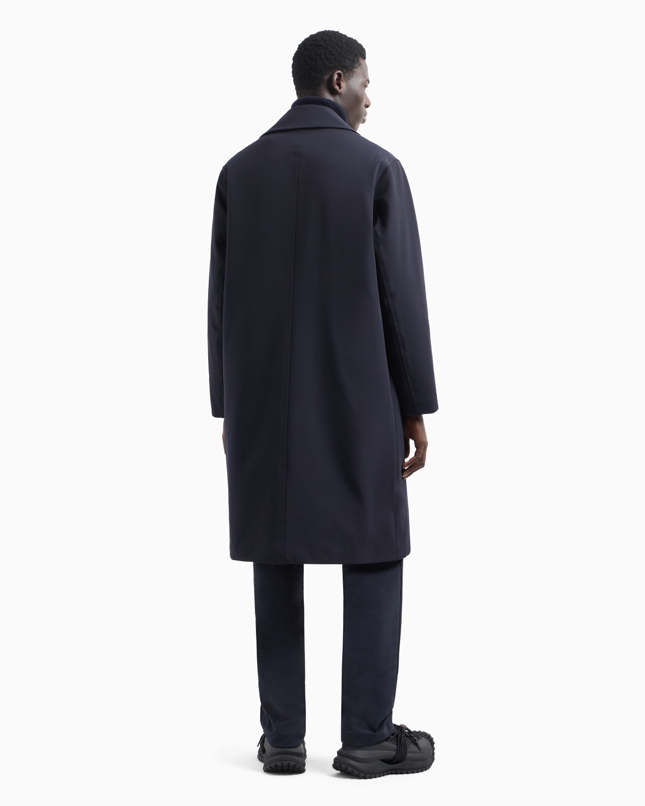 Double-breasted soft-touch nylon trench coat - 3