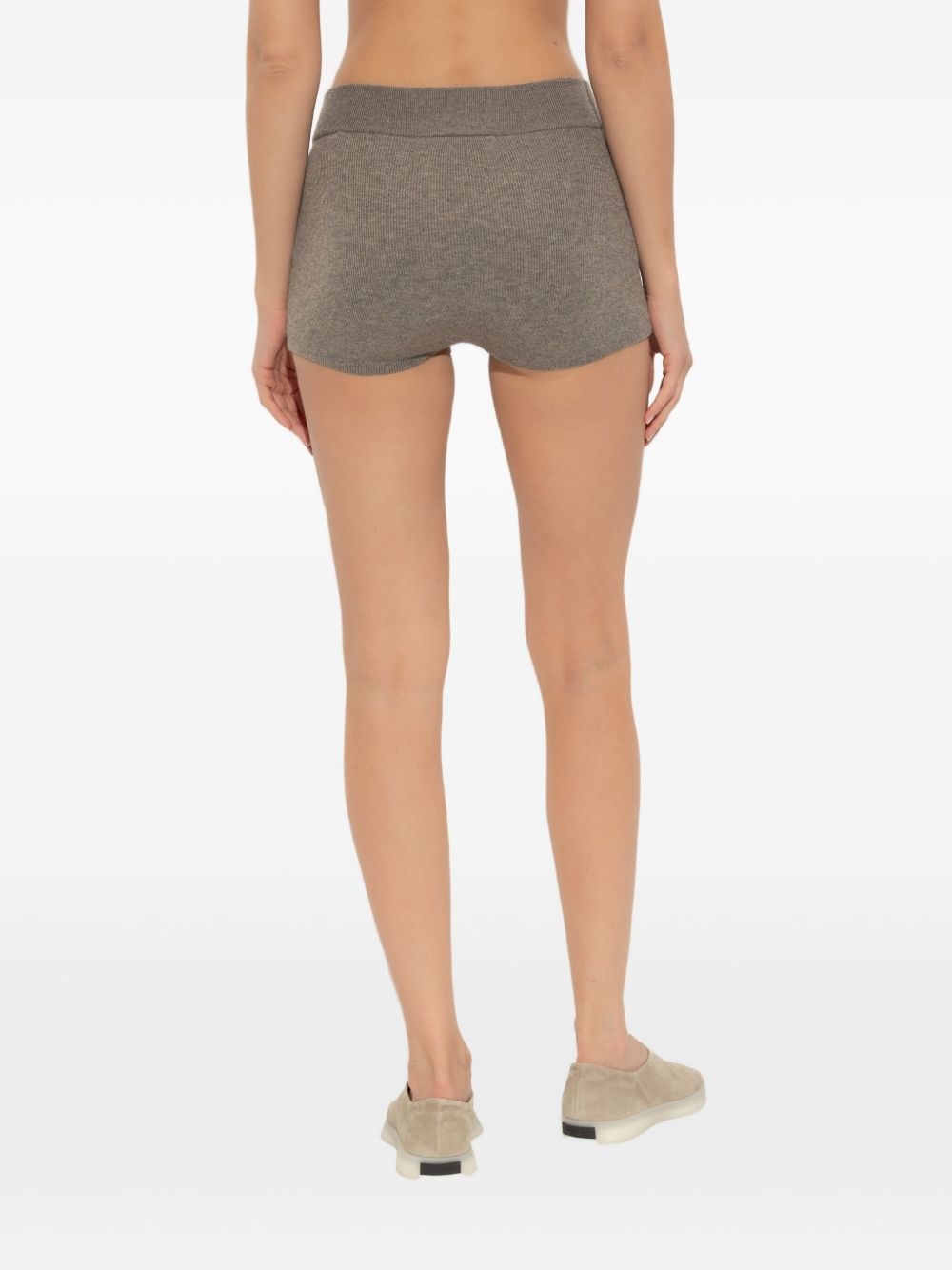 ribbed-knit shorts - 4
