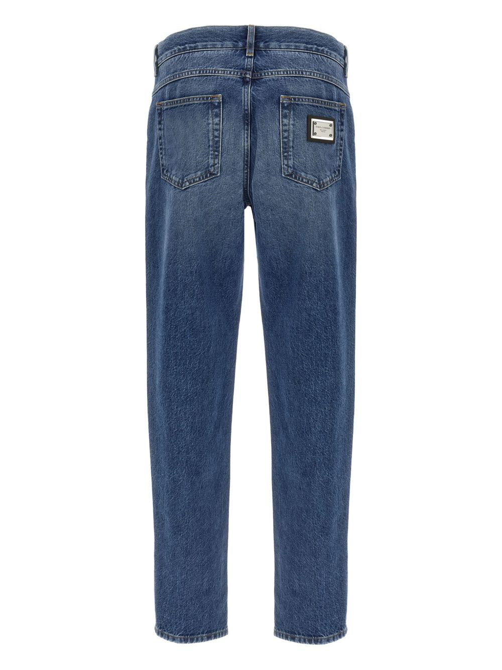 logo-plaque stonewashed jeans - 2