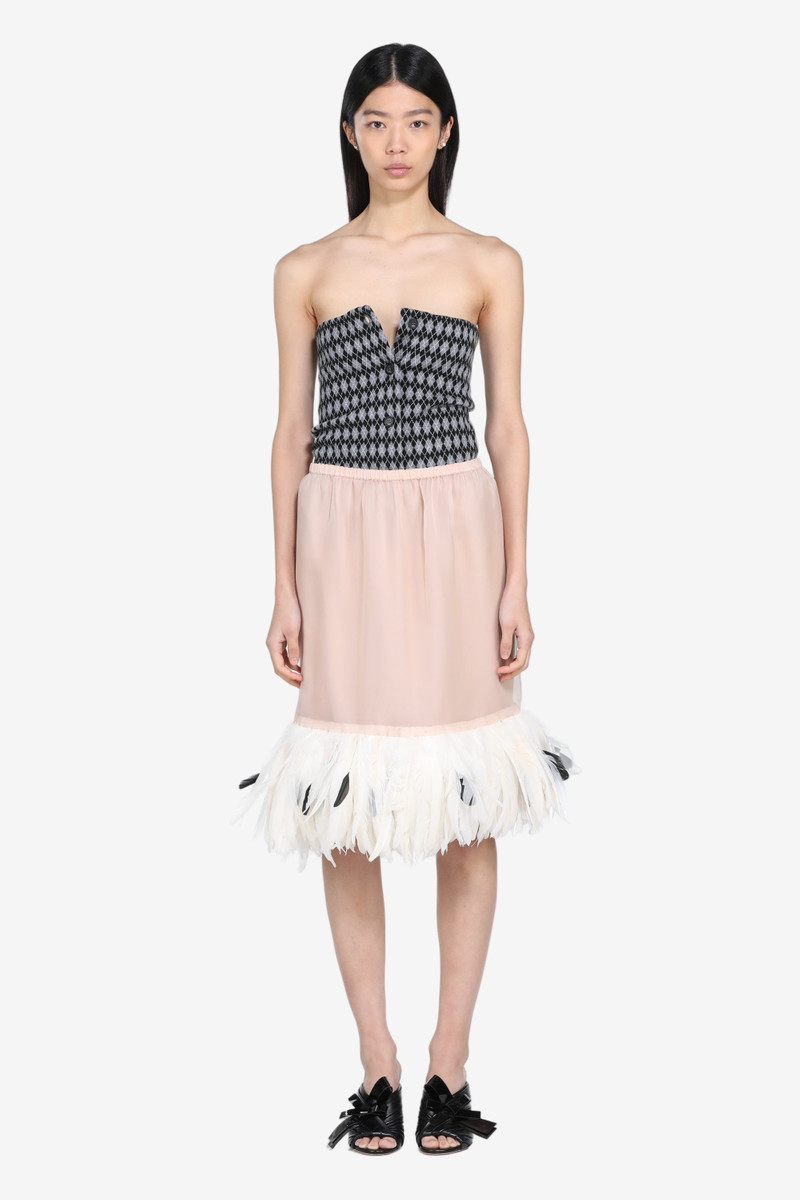 MIDI SKIRT WITH FEATHER TRIM 4