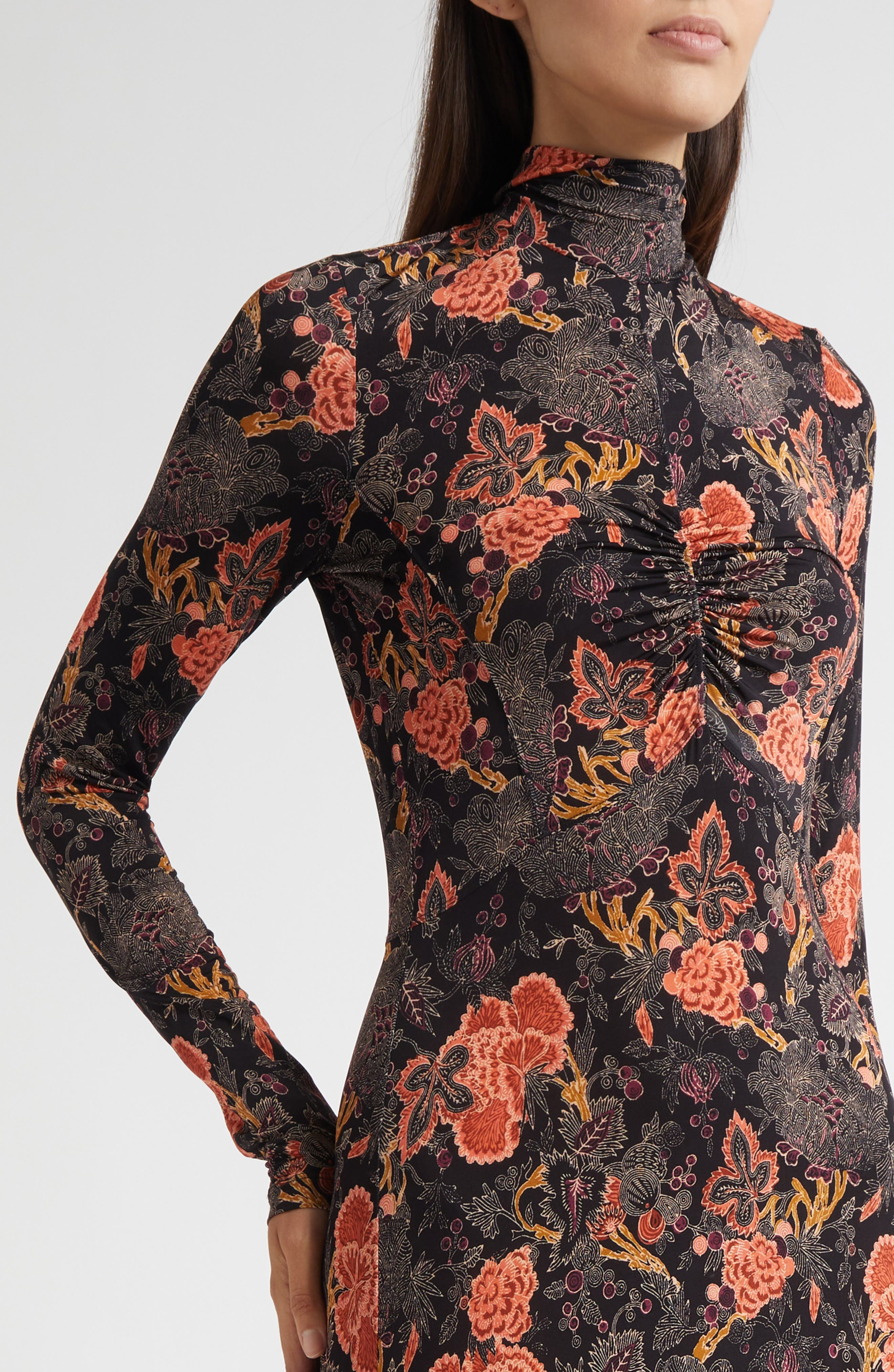 Ulla Johnson Koa Allover Print Long Sleeve Jersey Dress in Desert Jasper at Nordstrom - 4
