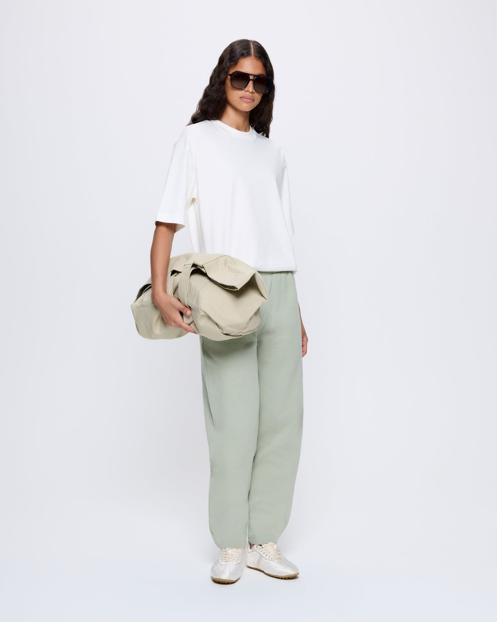 Womens DNA Barrel-Leg Track Pants - Moss Green - 2