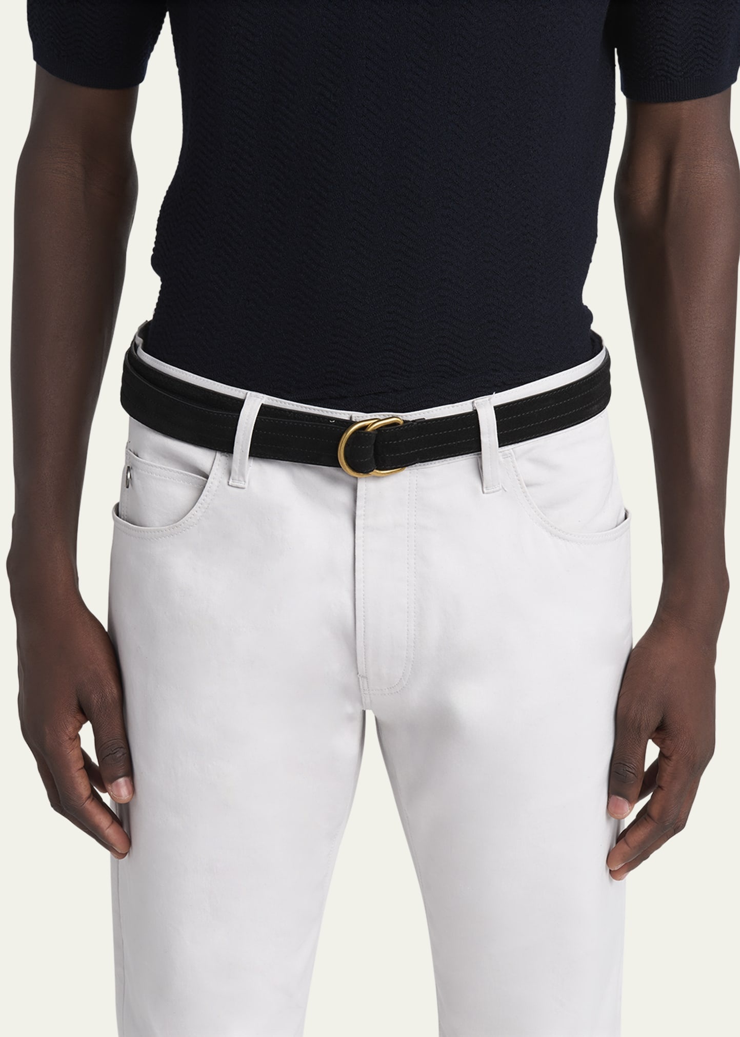 Men's Split Leather D-Ring Belt - 2