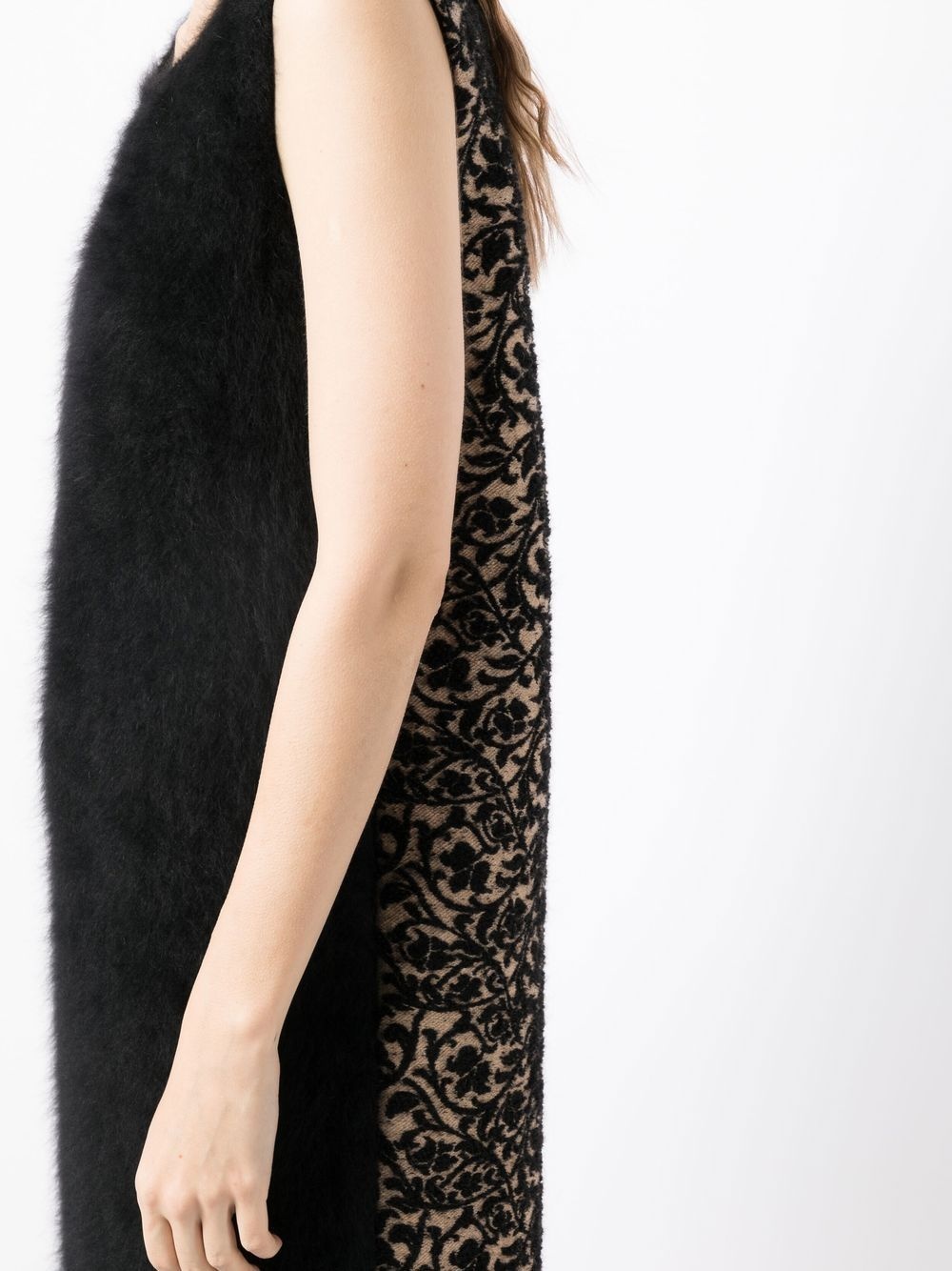 panelled wool midi dress - 5