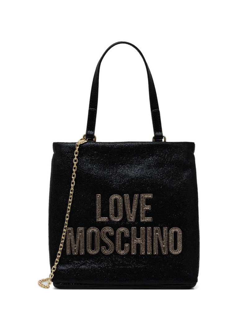 embellished-lettering tote bag 1