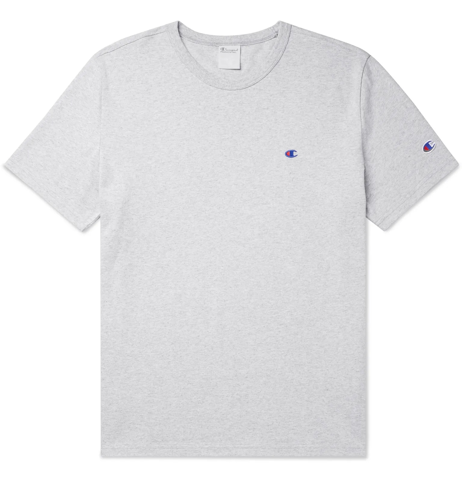 Logo-Embroidered Mélange Cotton-Blend Jersey T-Shirt - 21