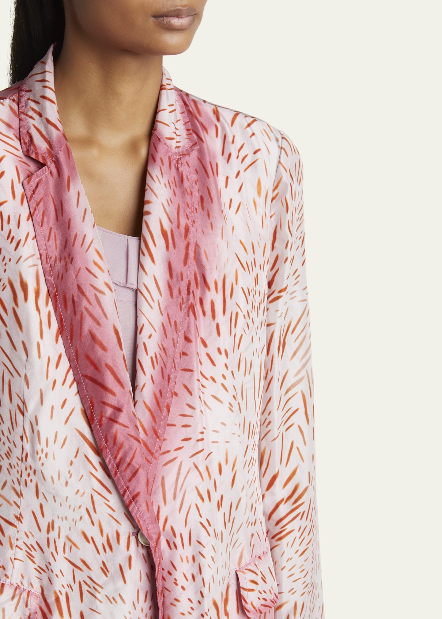 Bongo Single-Breasted Long Silk Jacket - 5