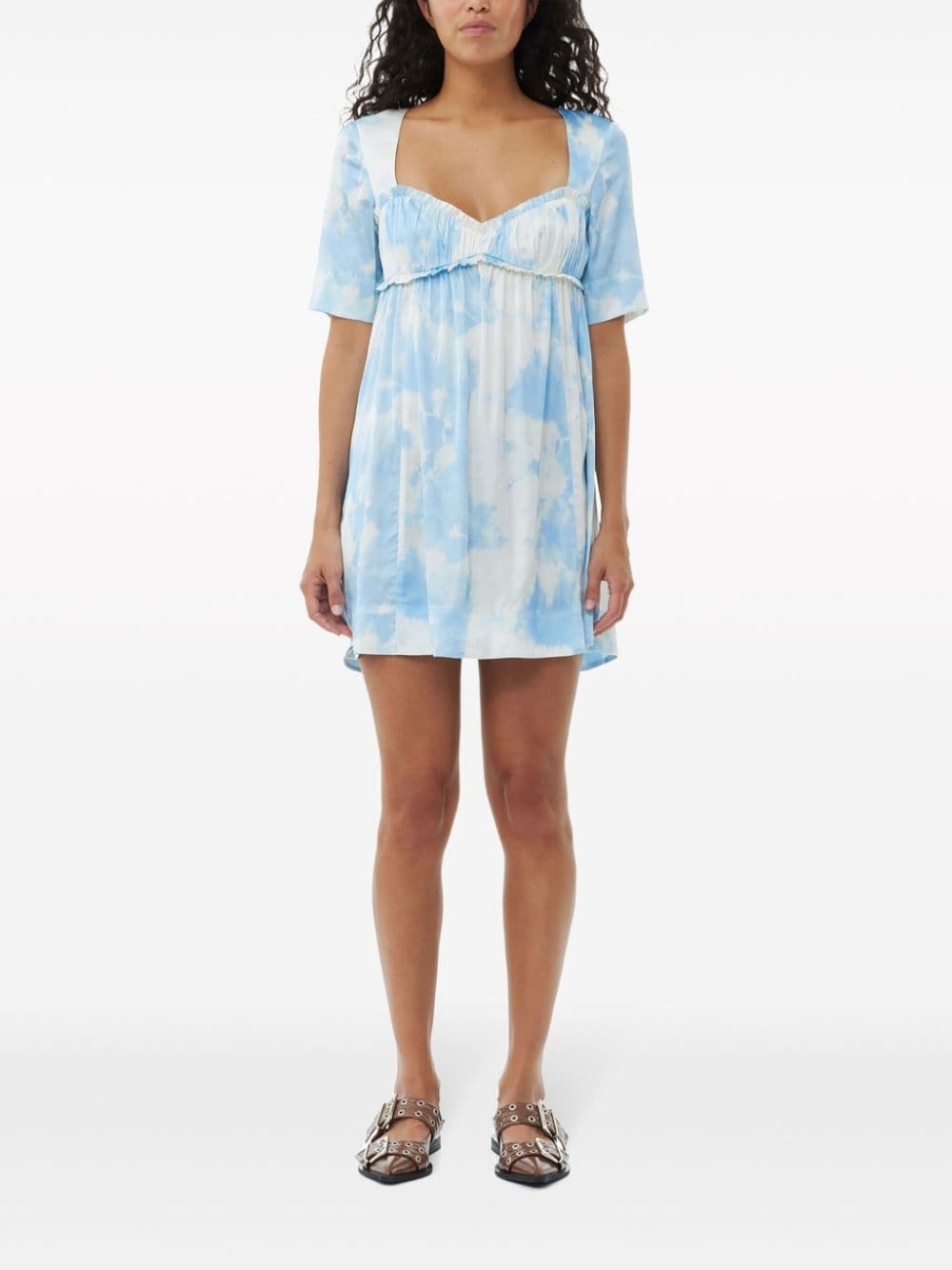 graphic-print satin minidress - 2