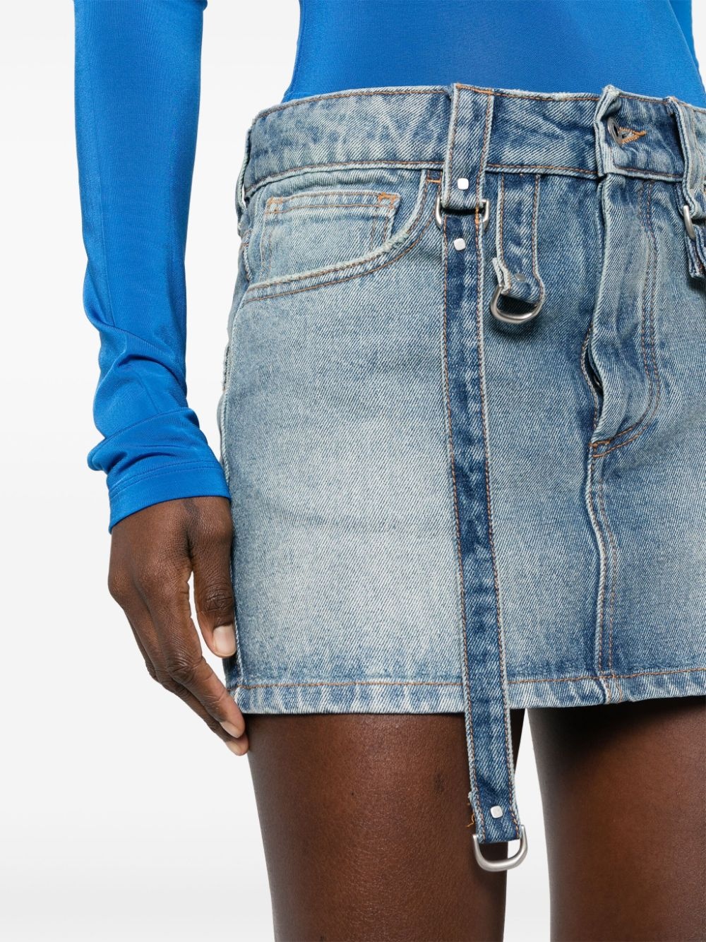 denim cargo mini skirt - 5